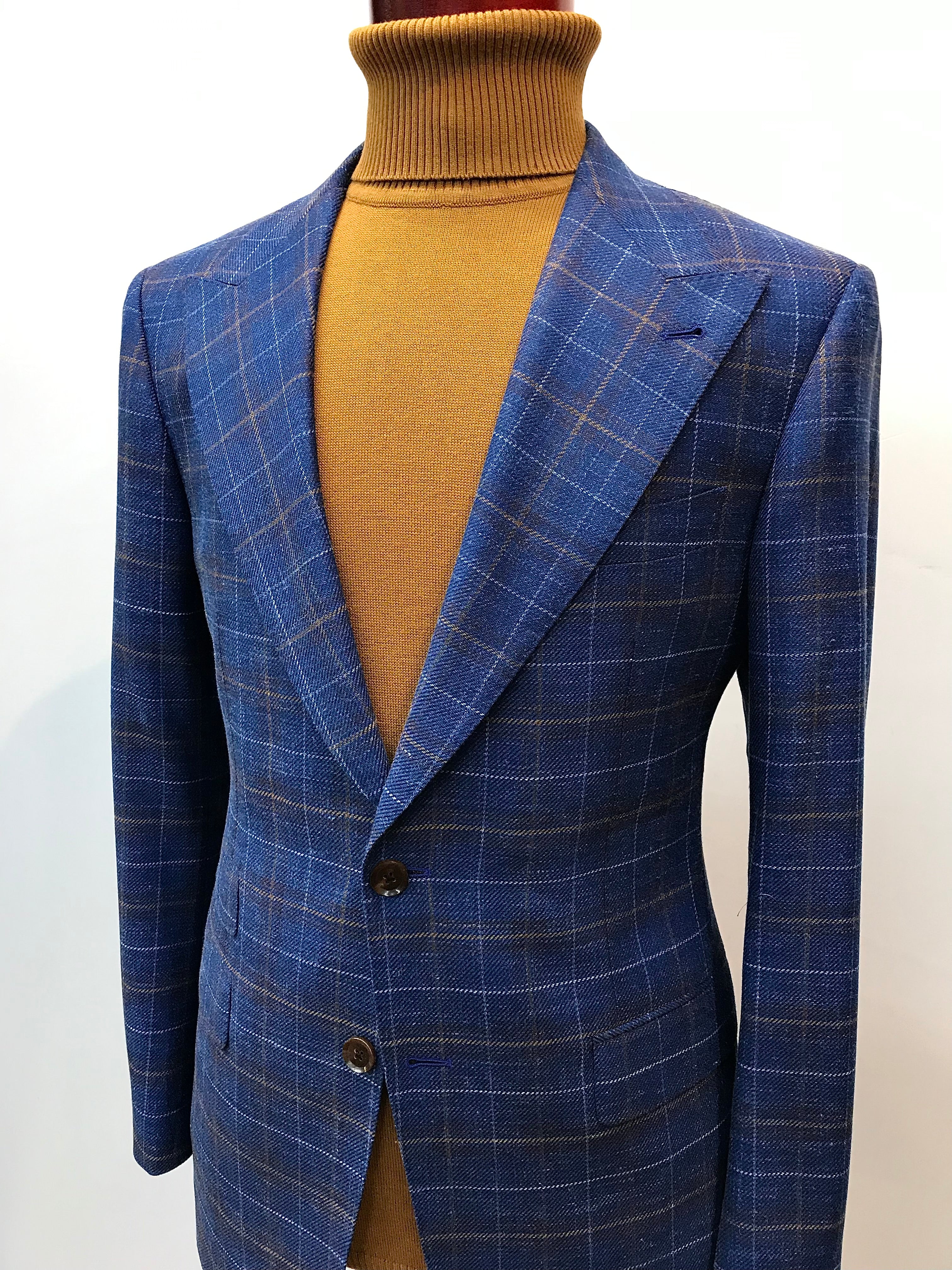 Stitch by Stitch Blue/Tan Plaid Sportcoat