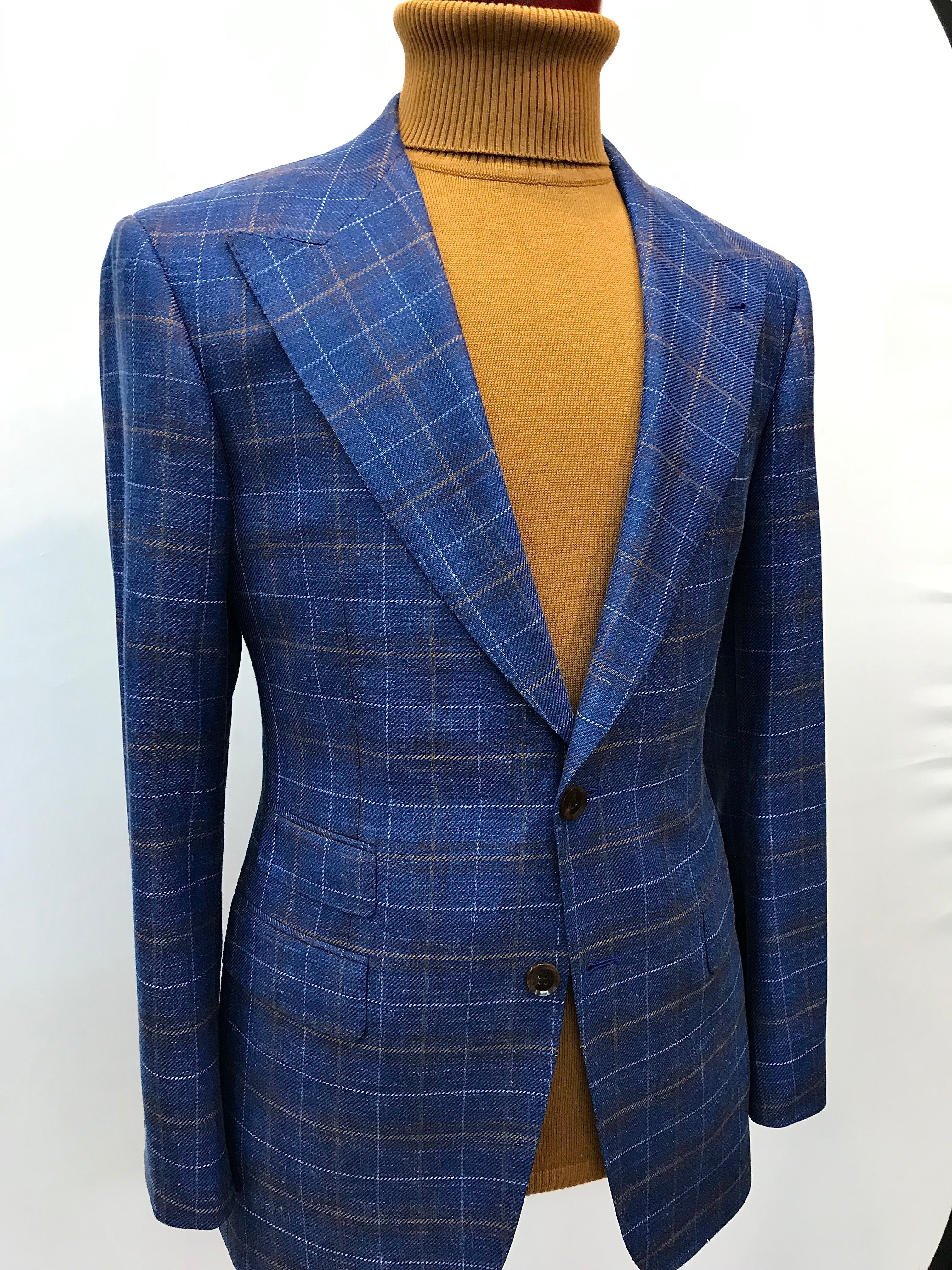 Stitch by Stitch Blue/Tan Plaid Sportcoat