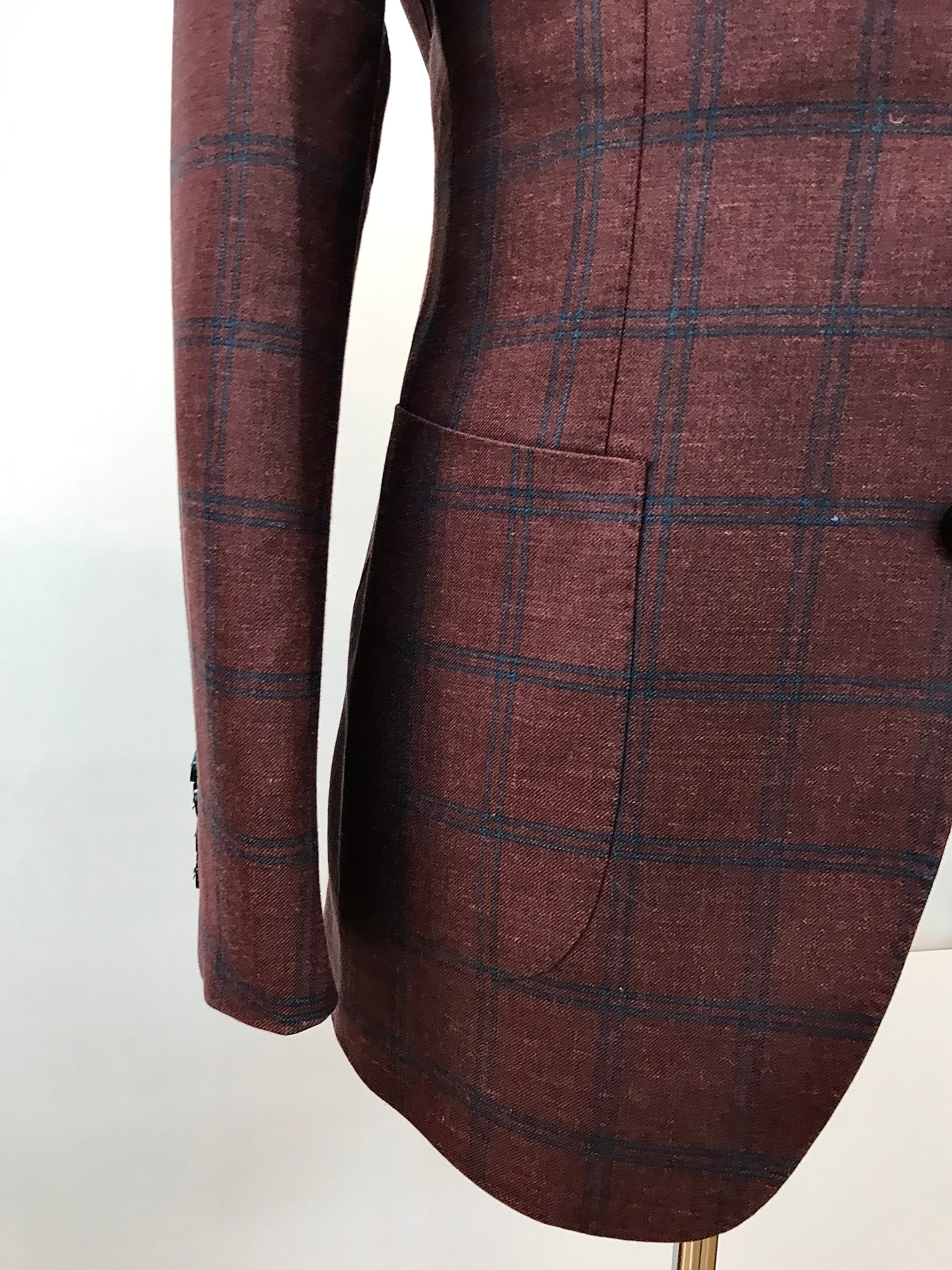 Stitch by Stitch Burgundy/Blue Double Windowpane Sportcoat