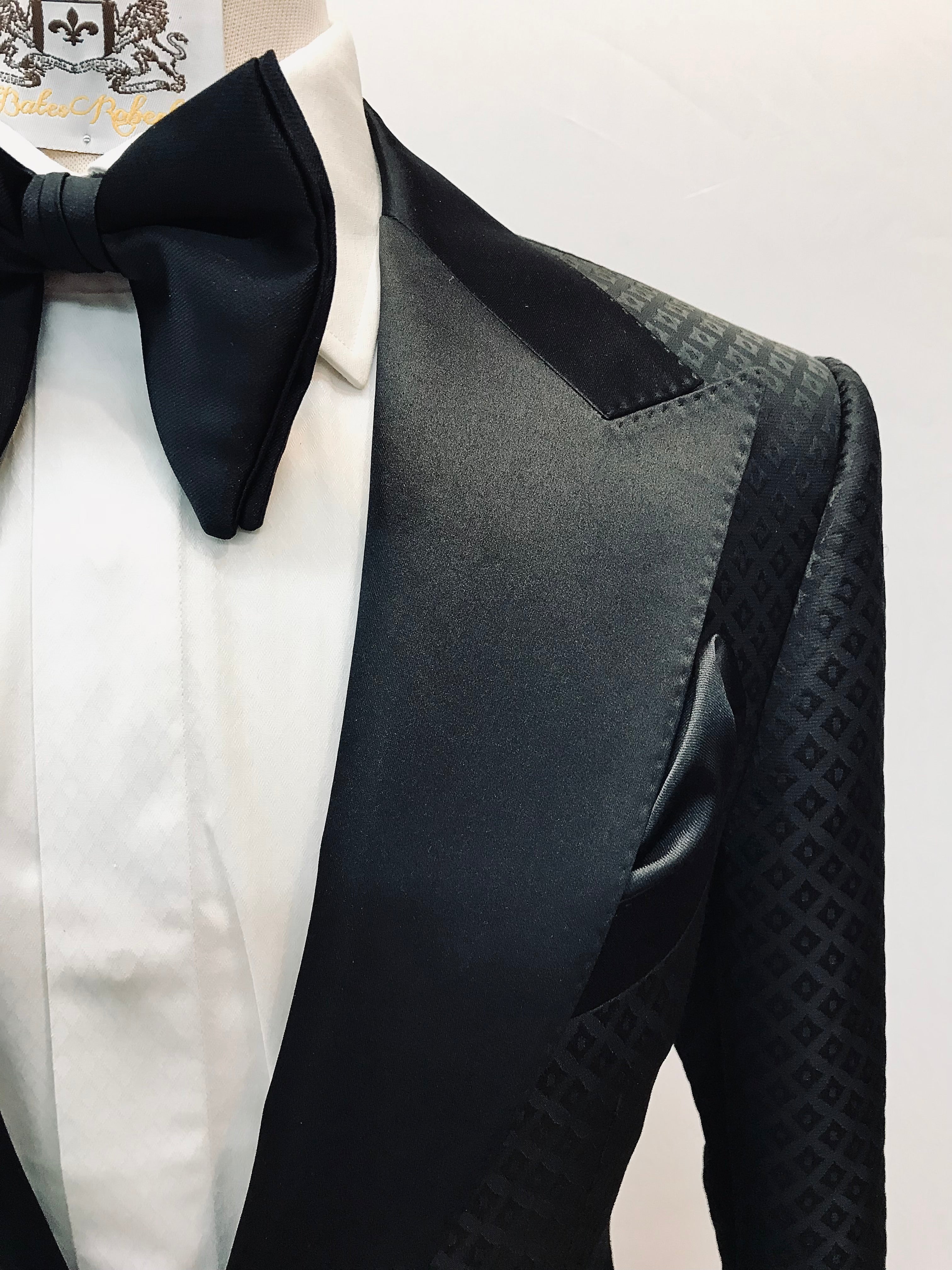 Black Diamond Textured Tuxedo Jacket