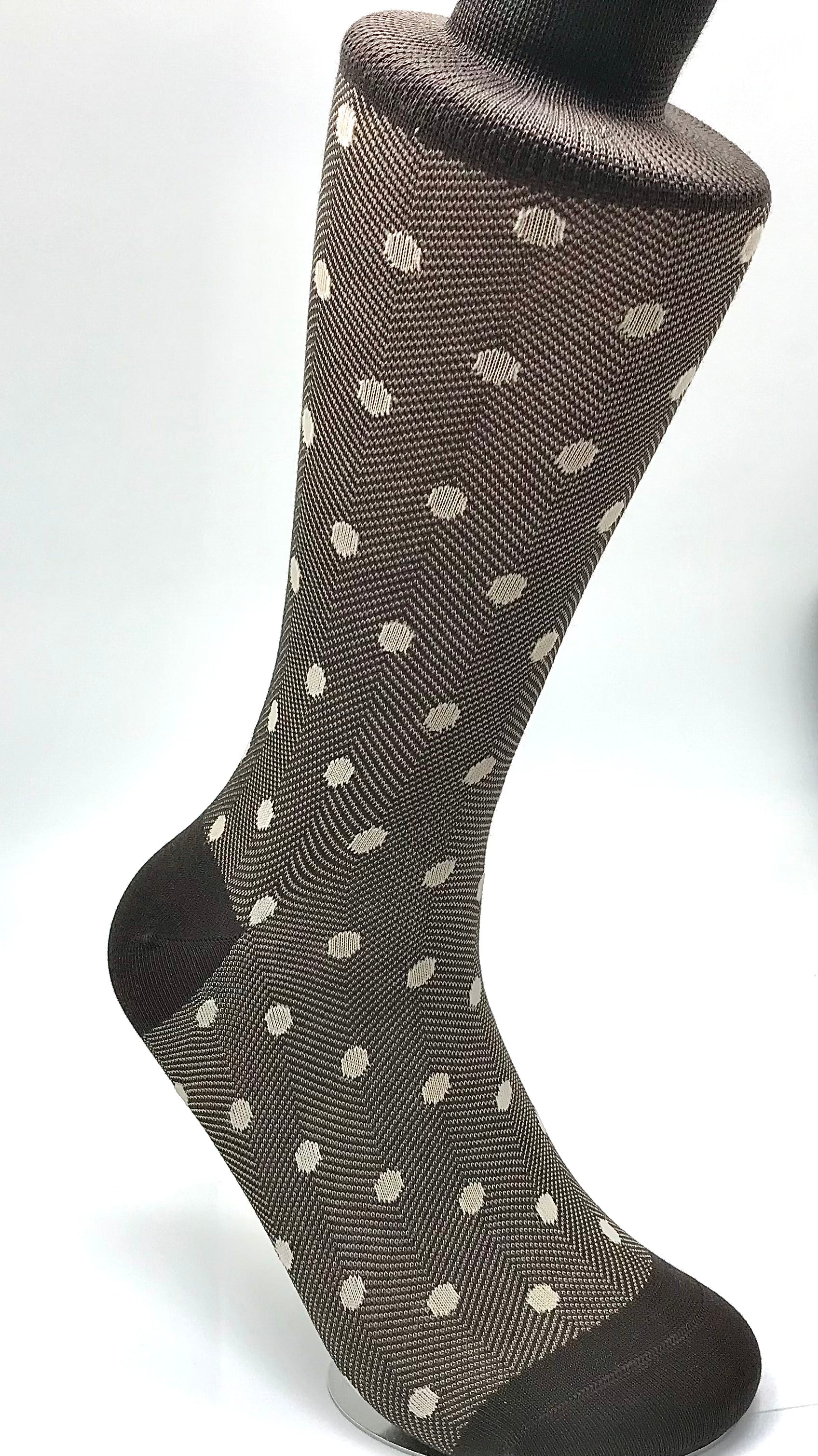 Brown & Tan Polka Dot Sock