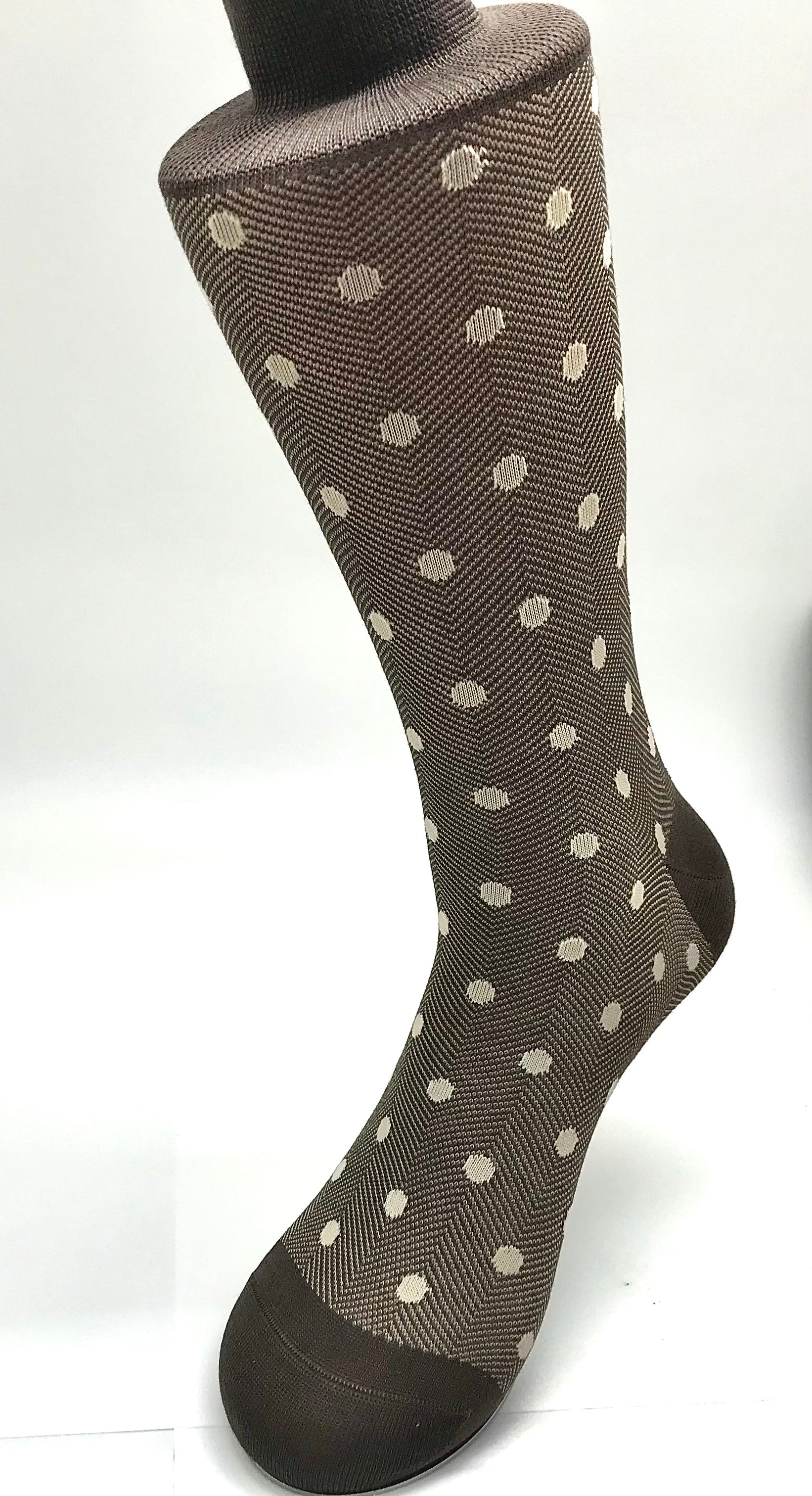 Brown & Tan Polka Dot Sock