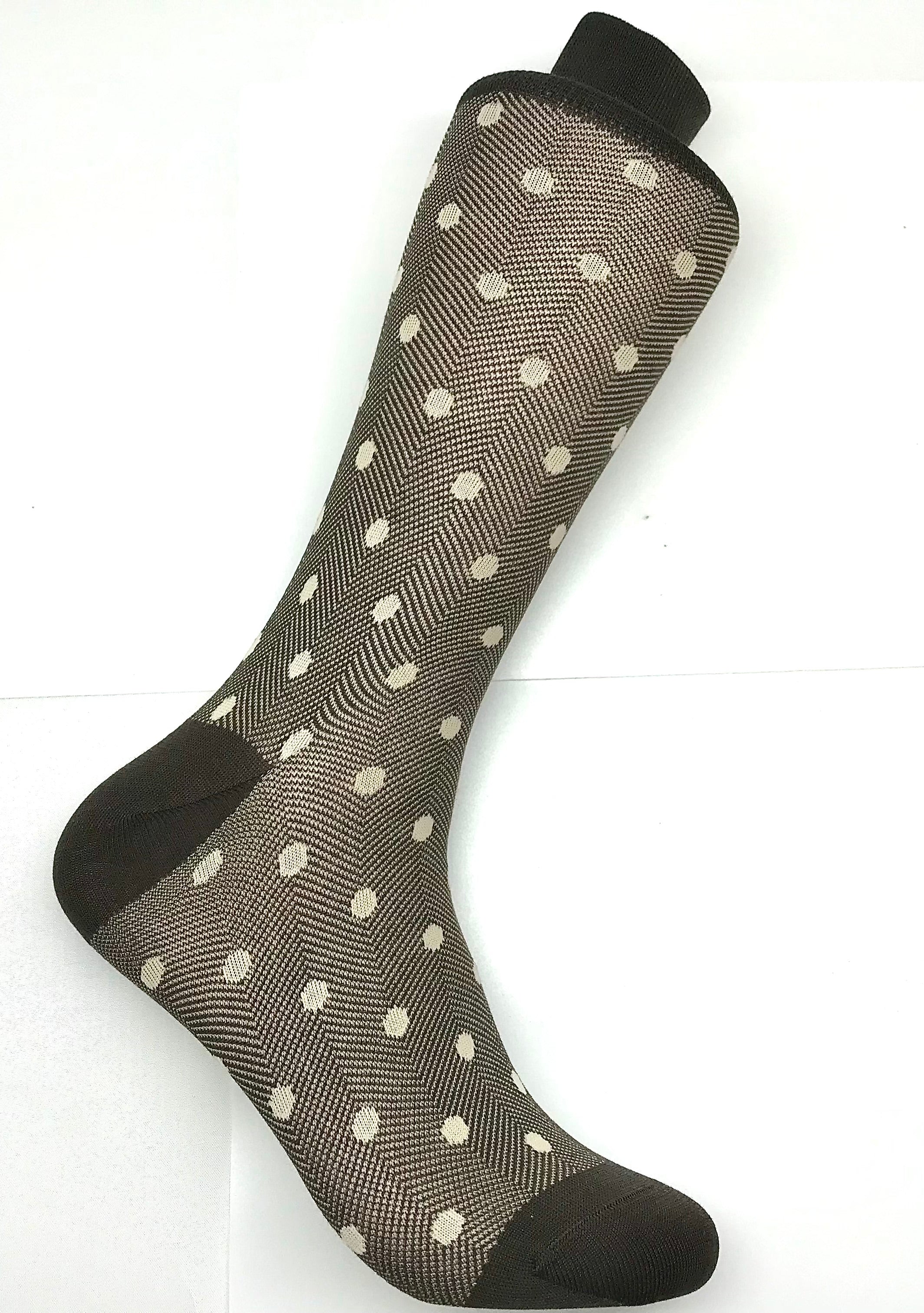 Brown & Tan Polka Dot Sock