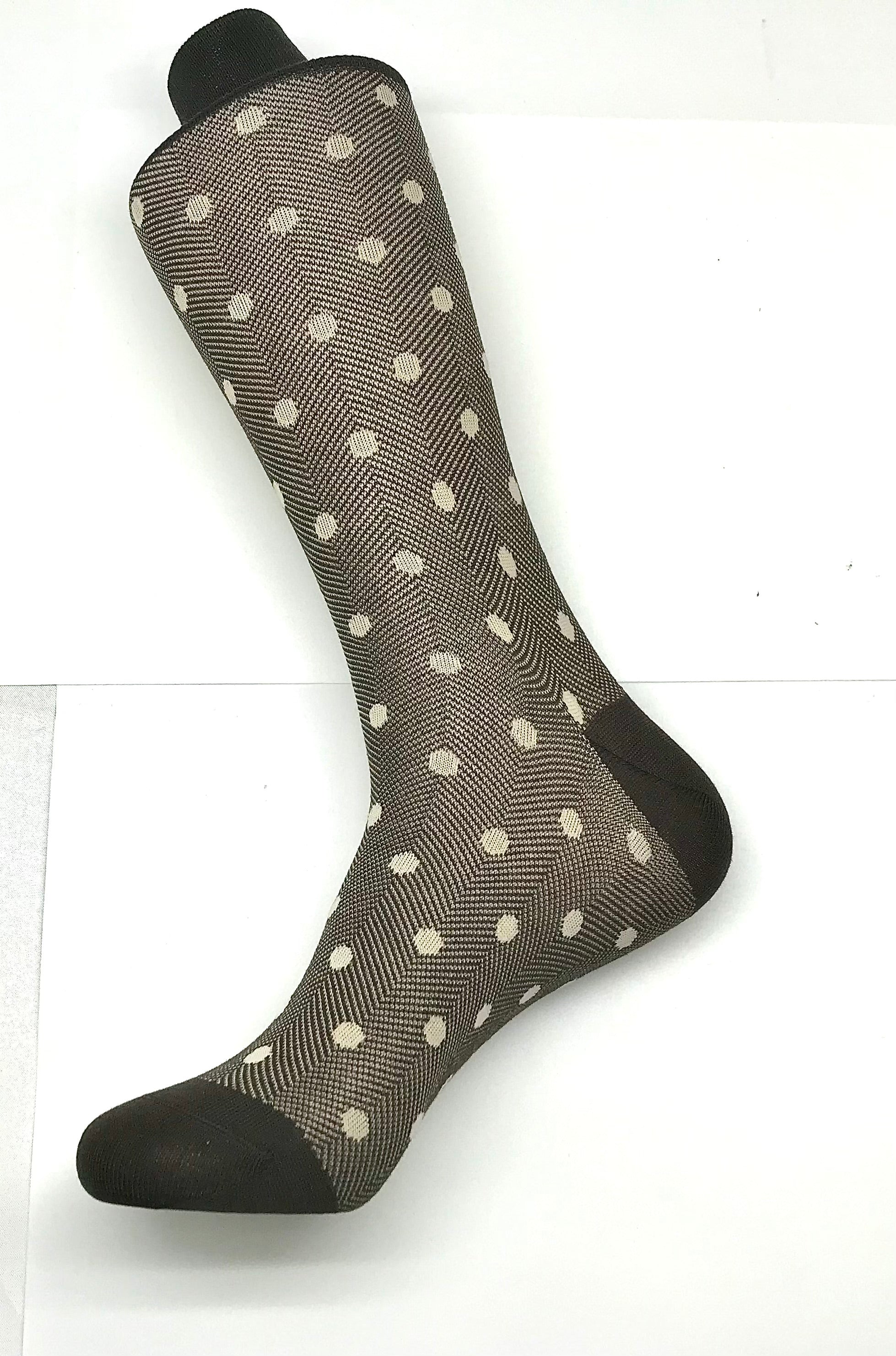 Brown & Tan Polka Dot Sock