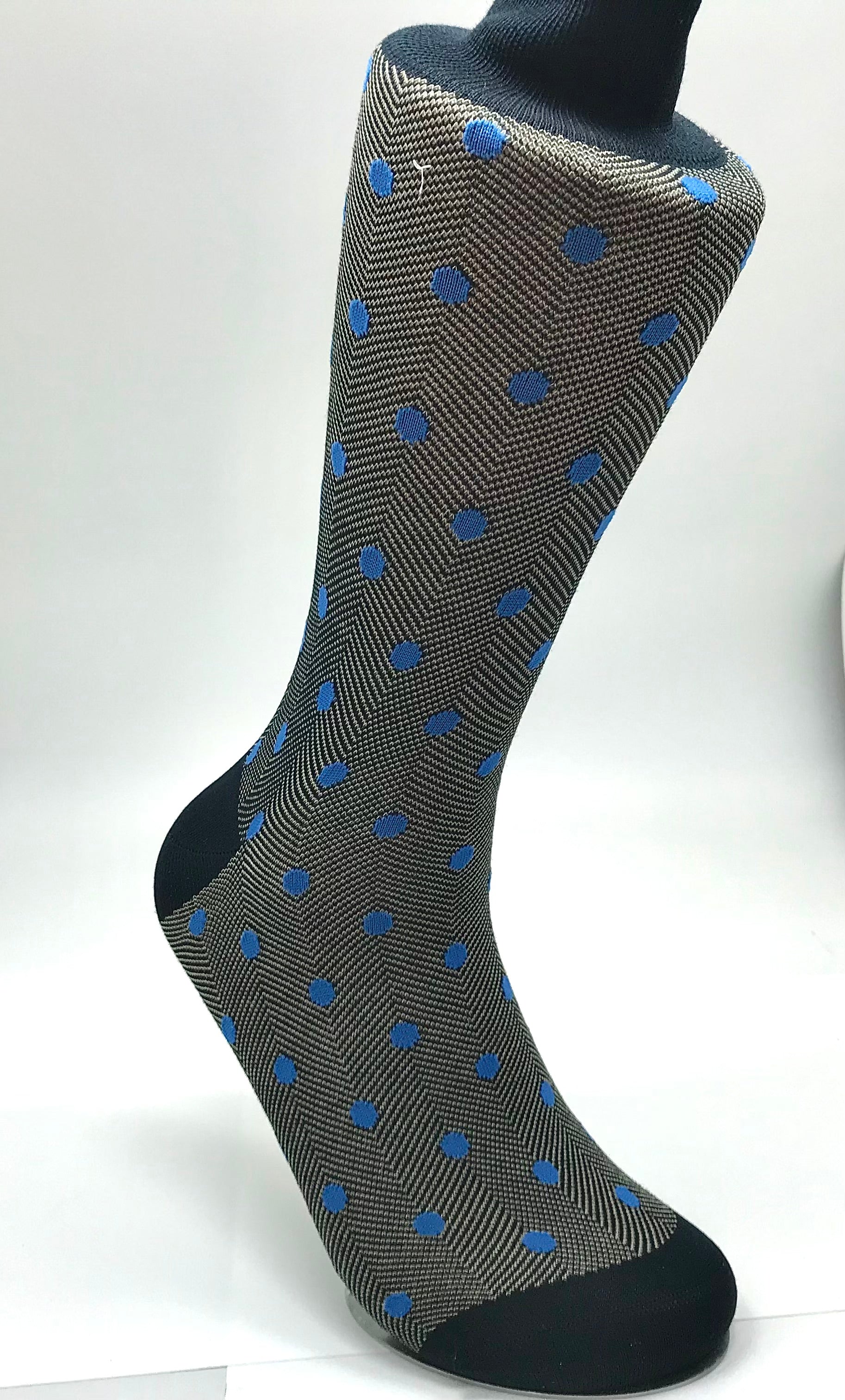 Gray & Blue Polka Dot Sock