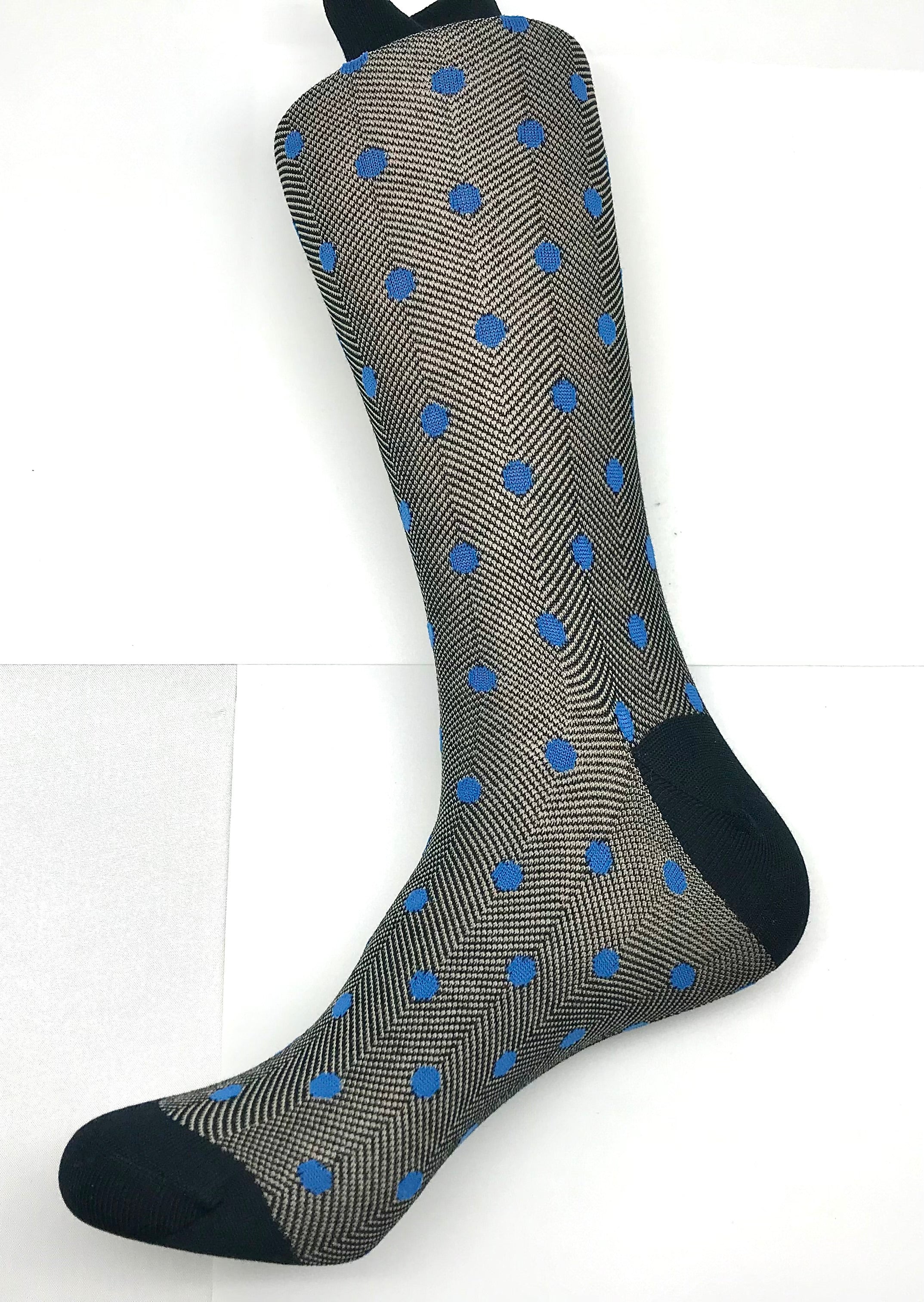 Gray & Blue Polka Dot Sock