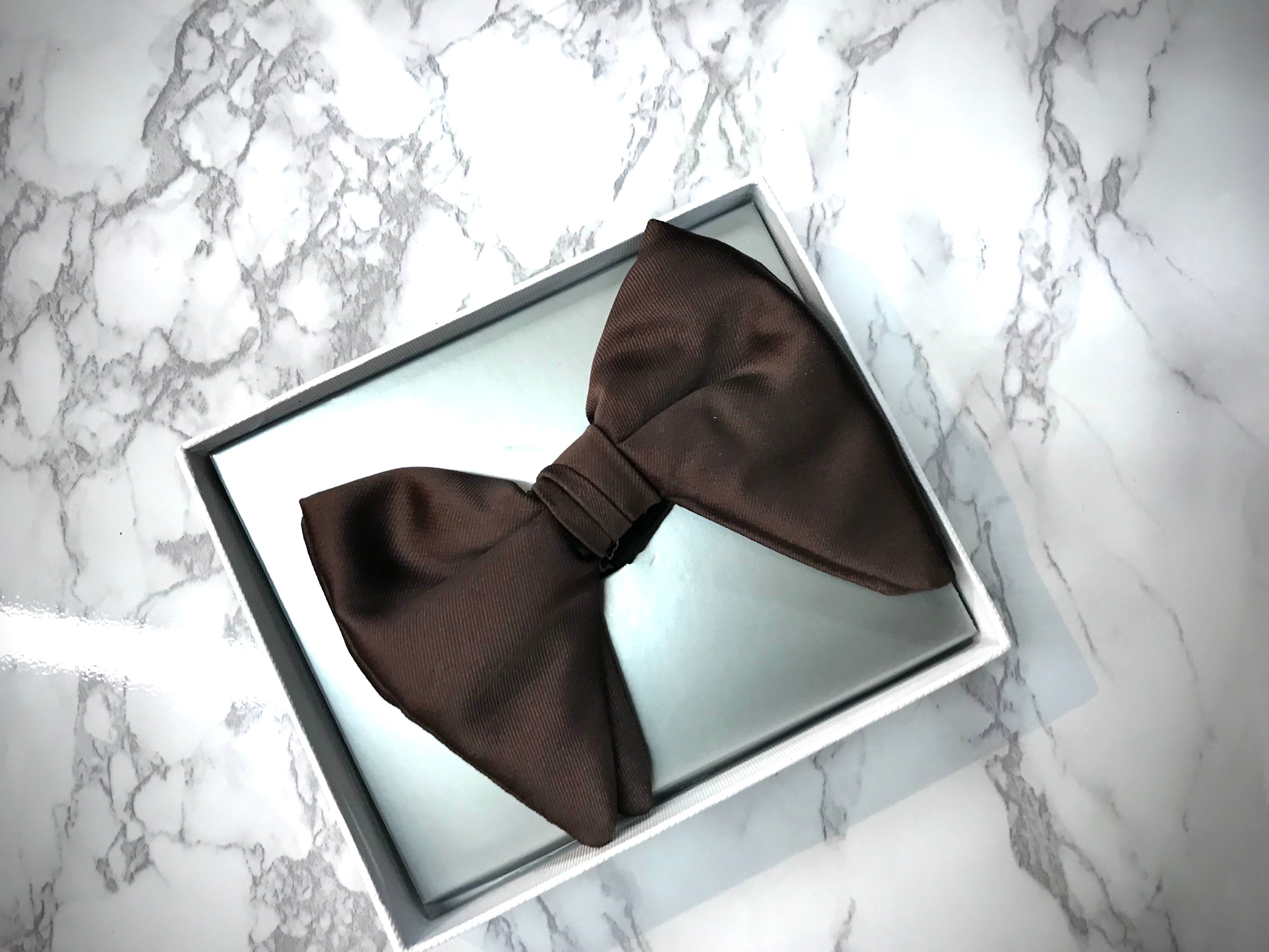 Brown Satin Butterfly BowTie