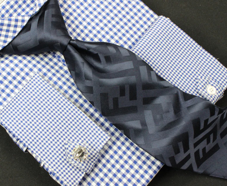 FF Navy Tone on Tone Tie