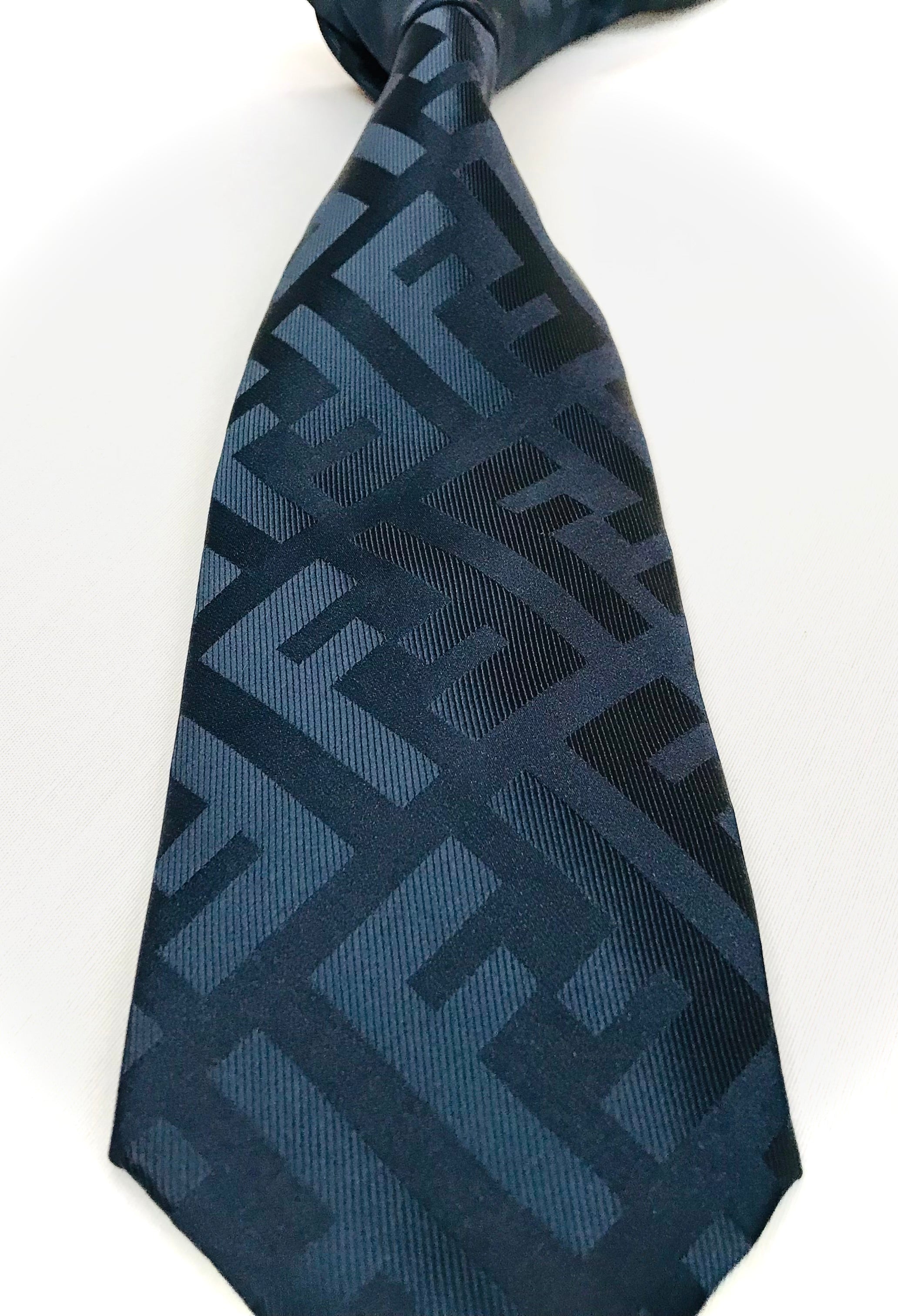 Fendi Navy Tone on Tone Tie