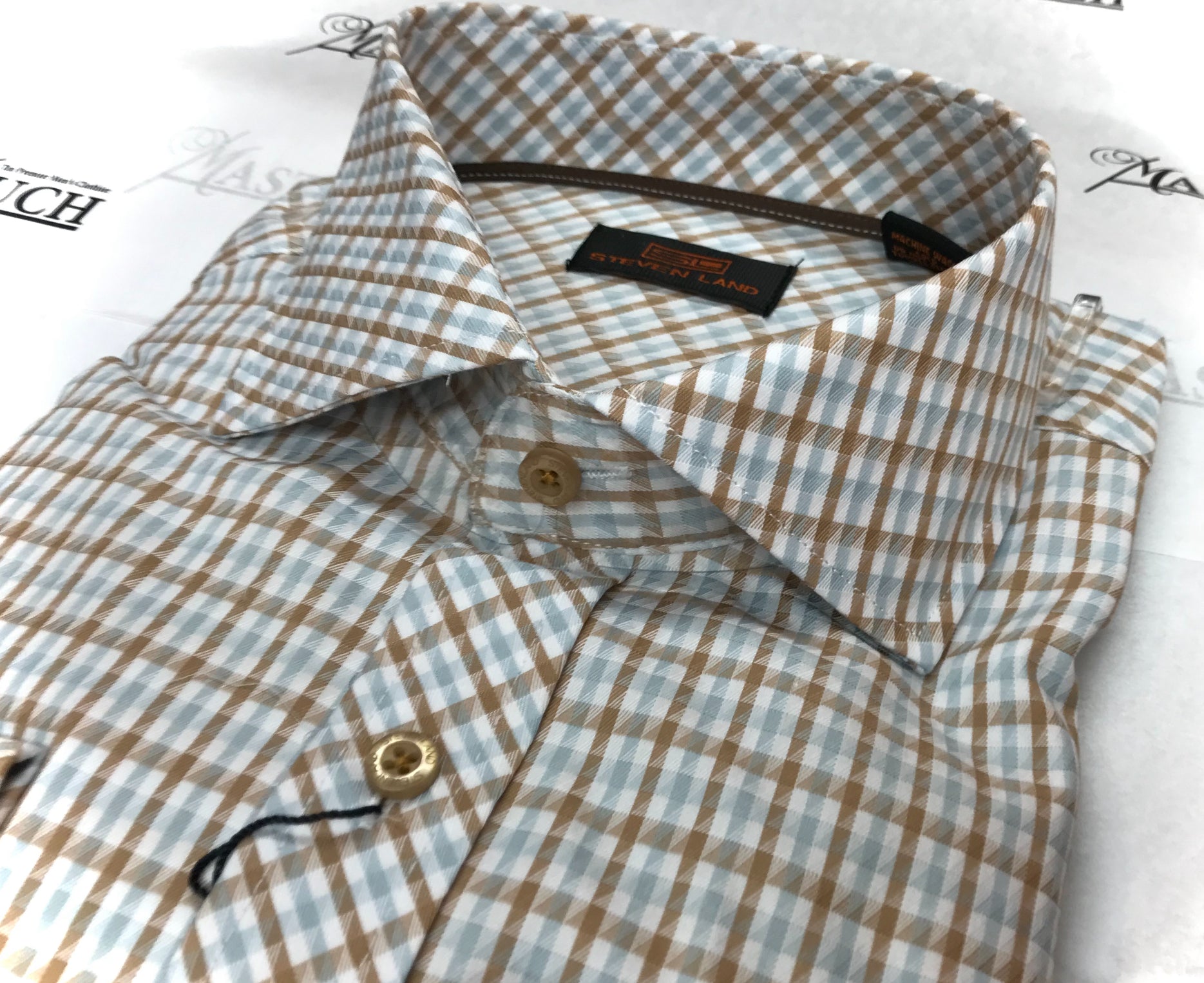 Stevenland Blue/Brown Plaid Shirt