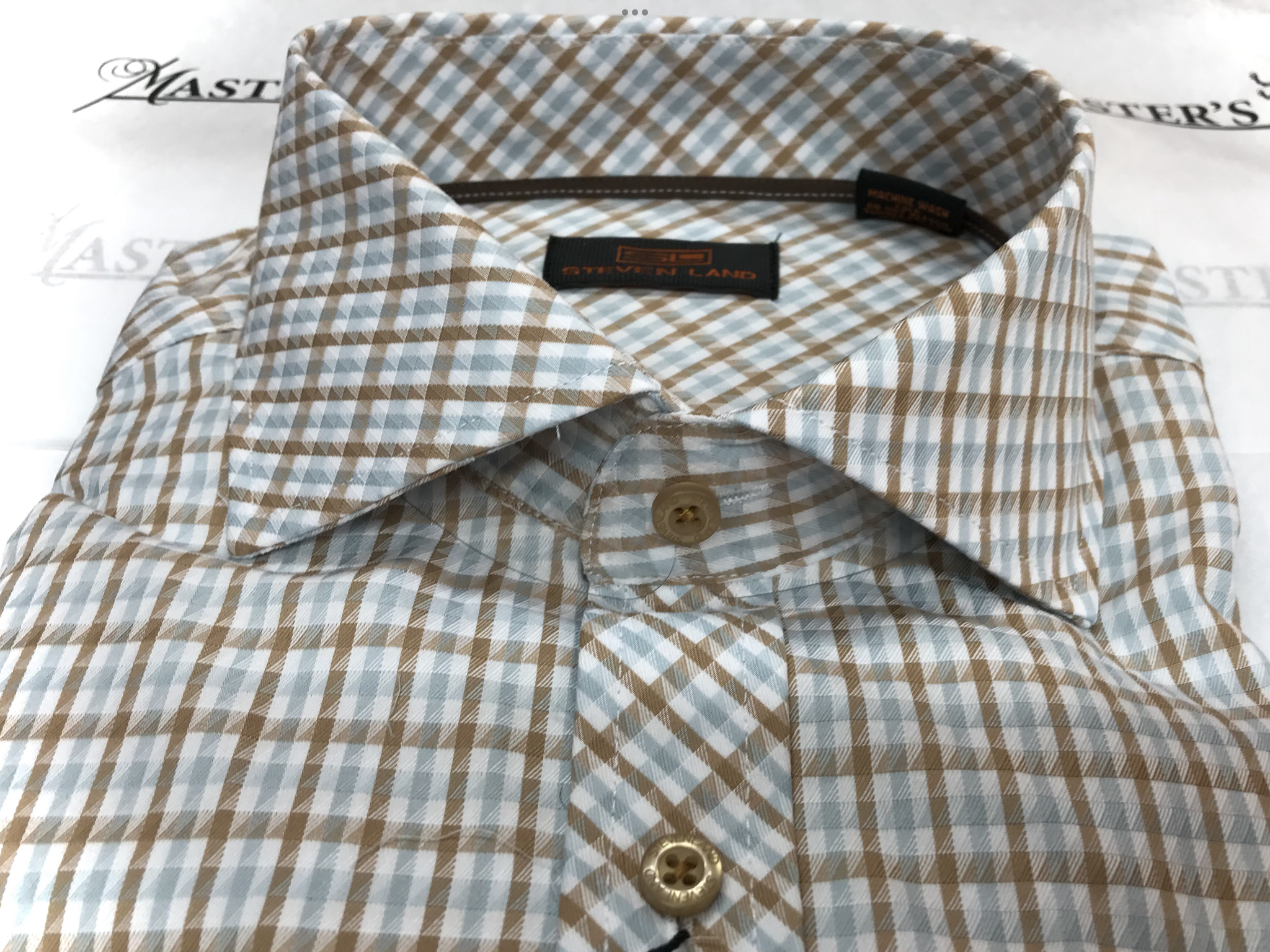 Stevenland Blue/Brown Plaid Shirt