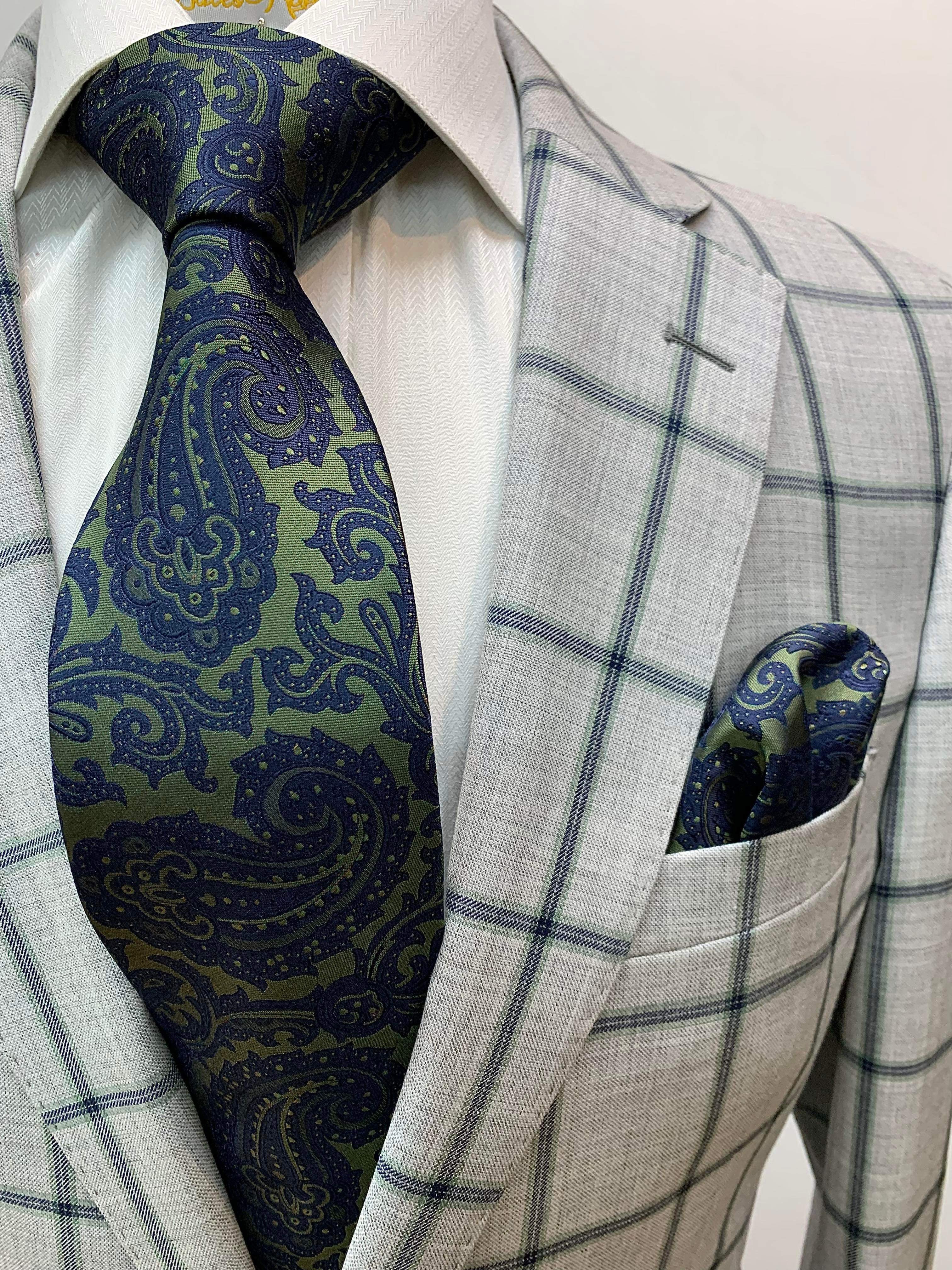 Tiglio Gray/Green & Blue Windowpane w/Green Pant