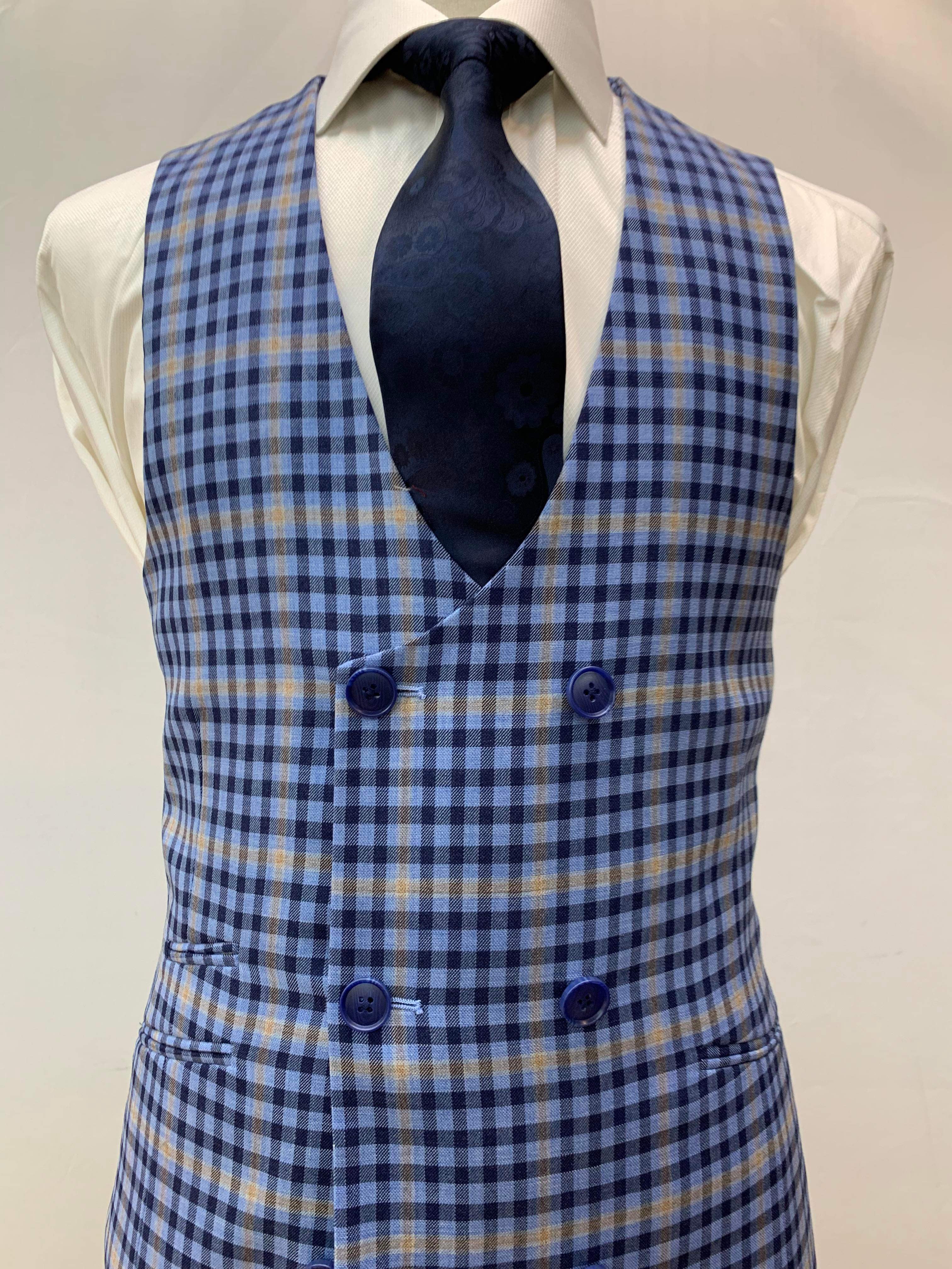 Blue/Tan Plaid 3pc