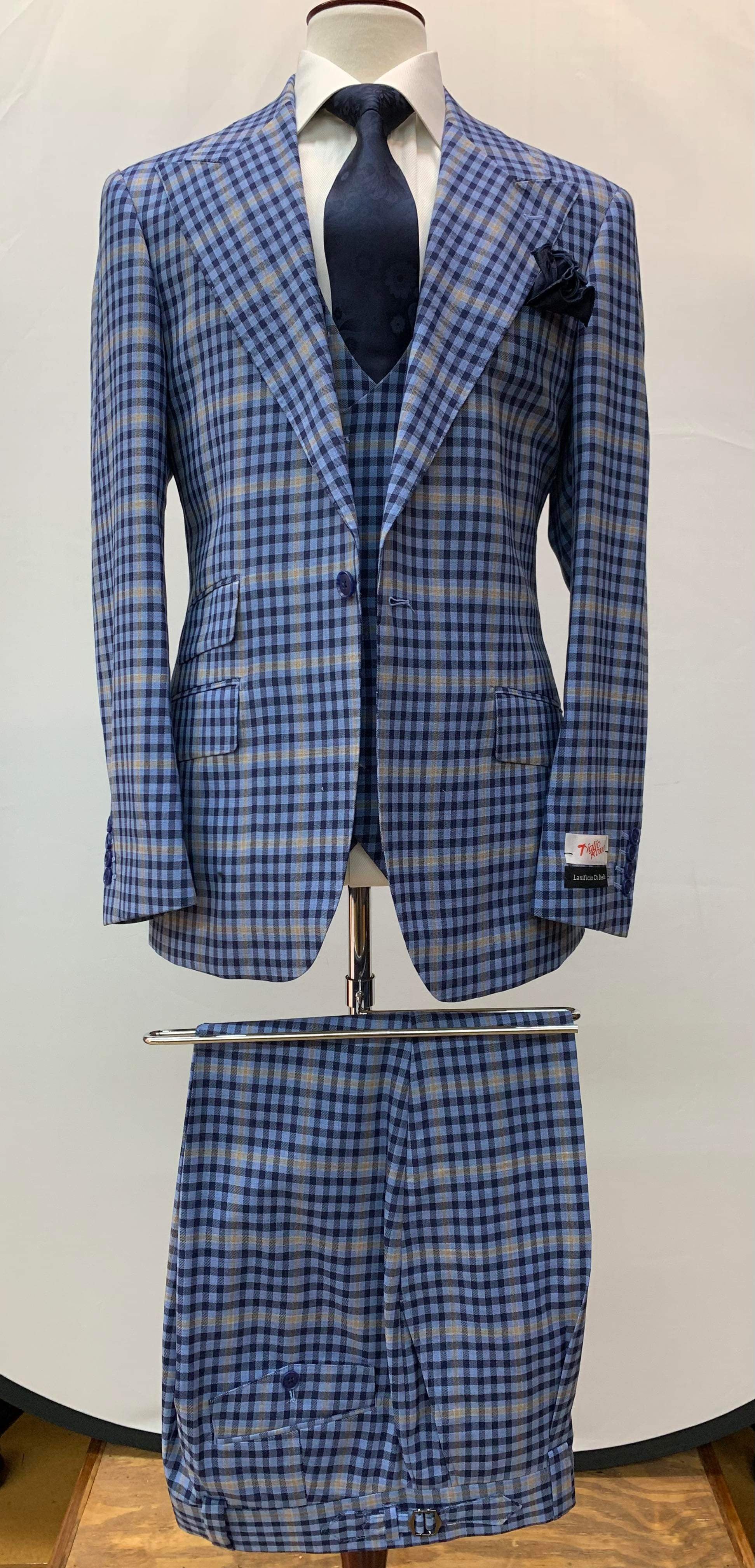 Blue/Tan Plaid 3pc