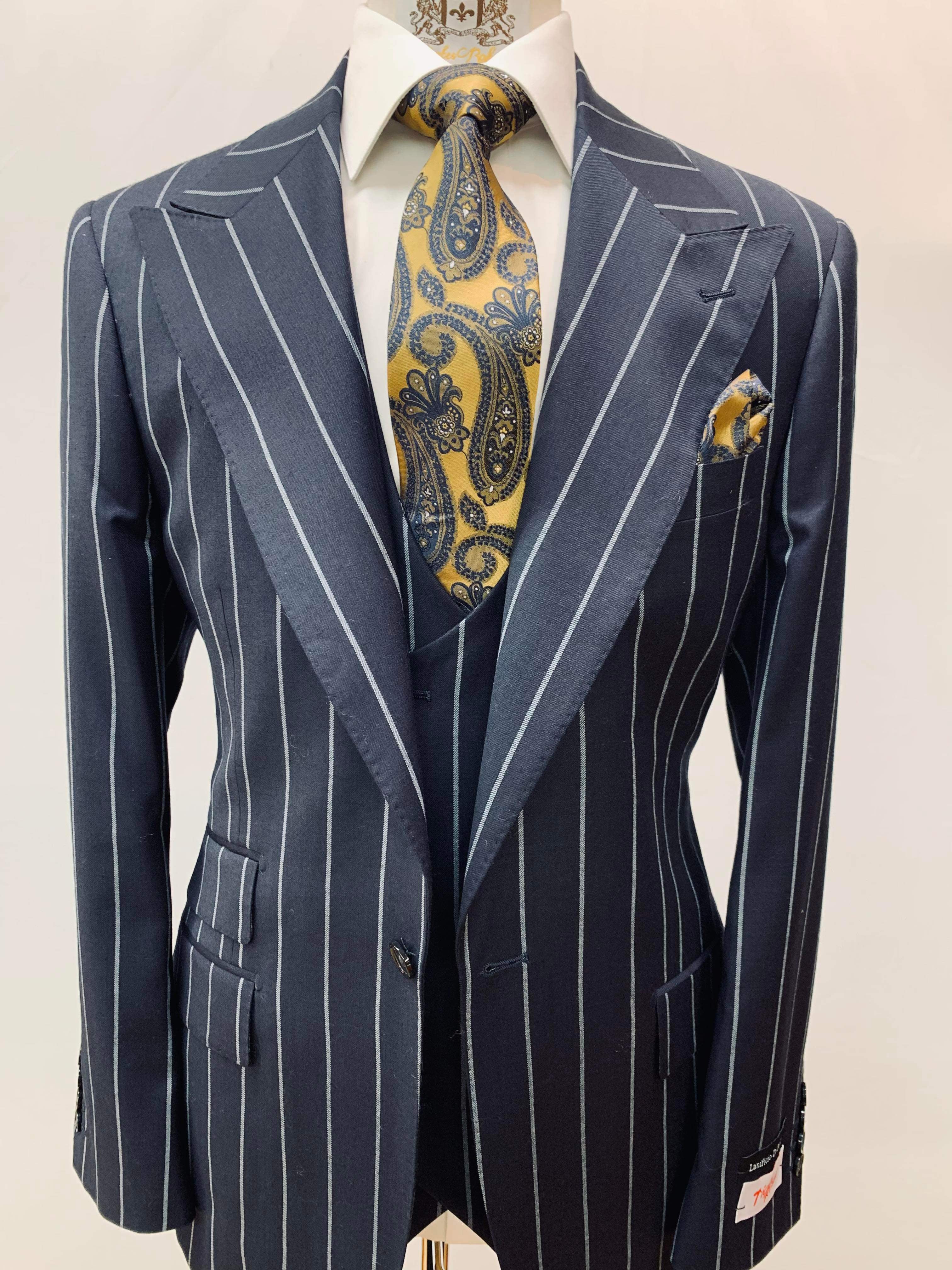 Tiglio Navy Blue Pinstripe 3pc