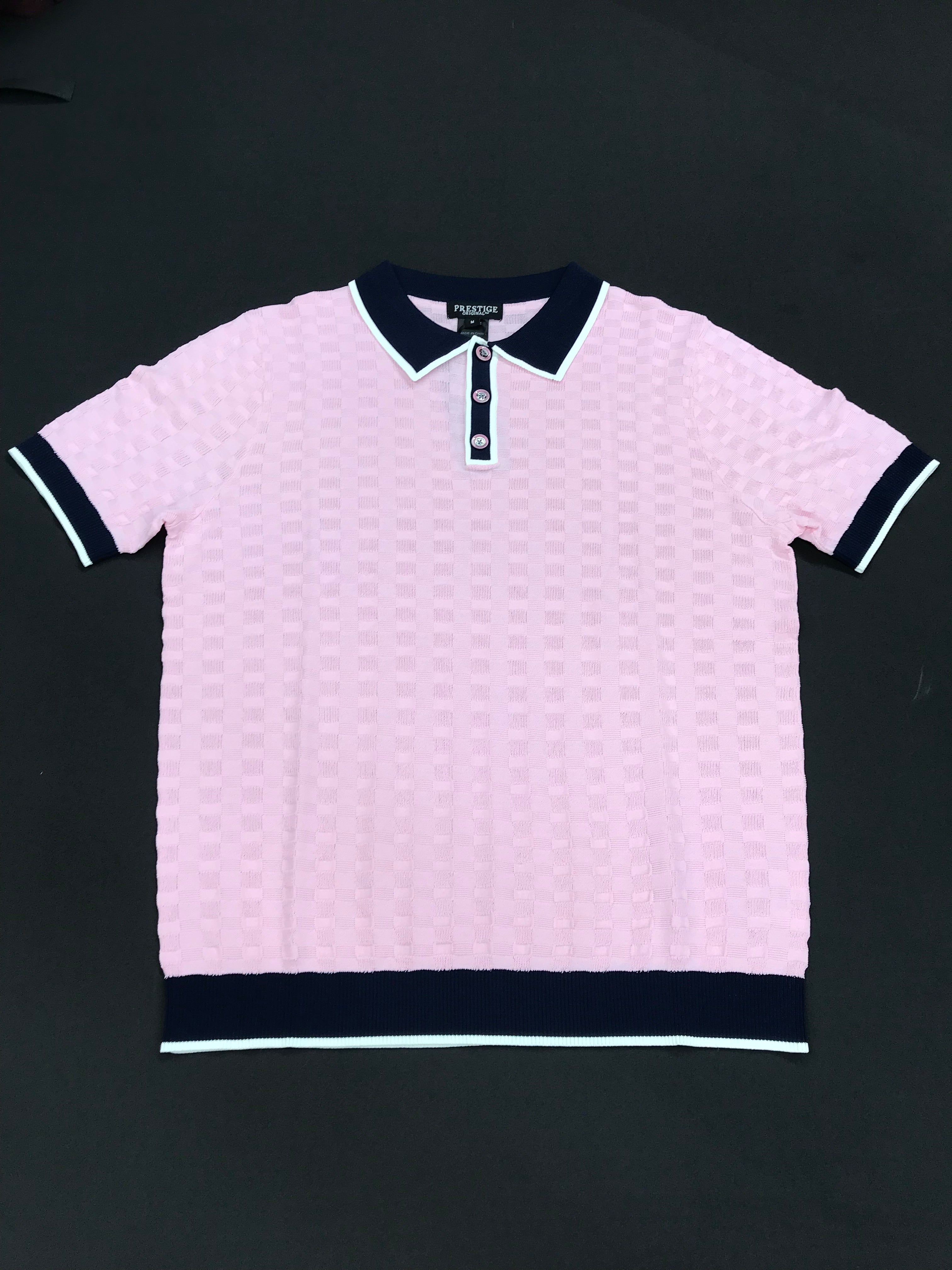 Prestige Pink/Navy/White Short Sleeve Shirt