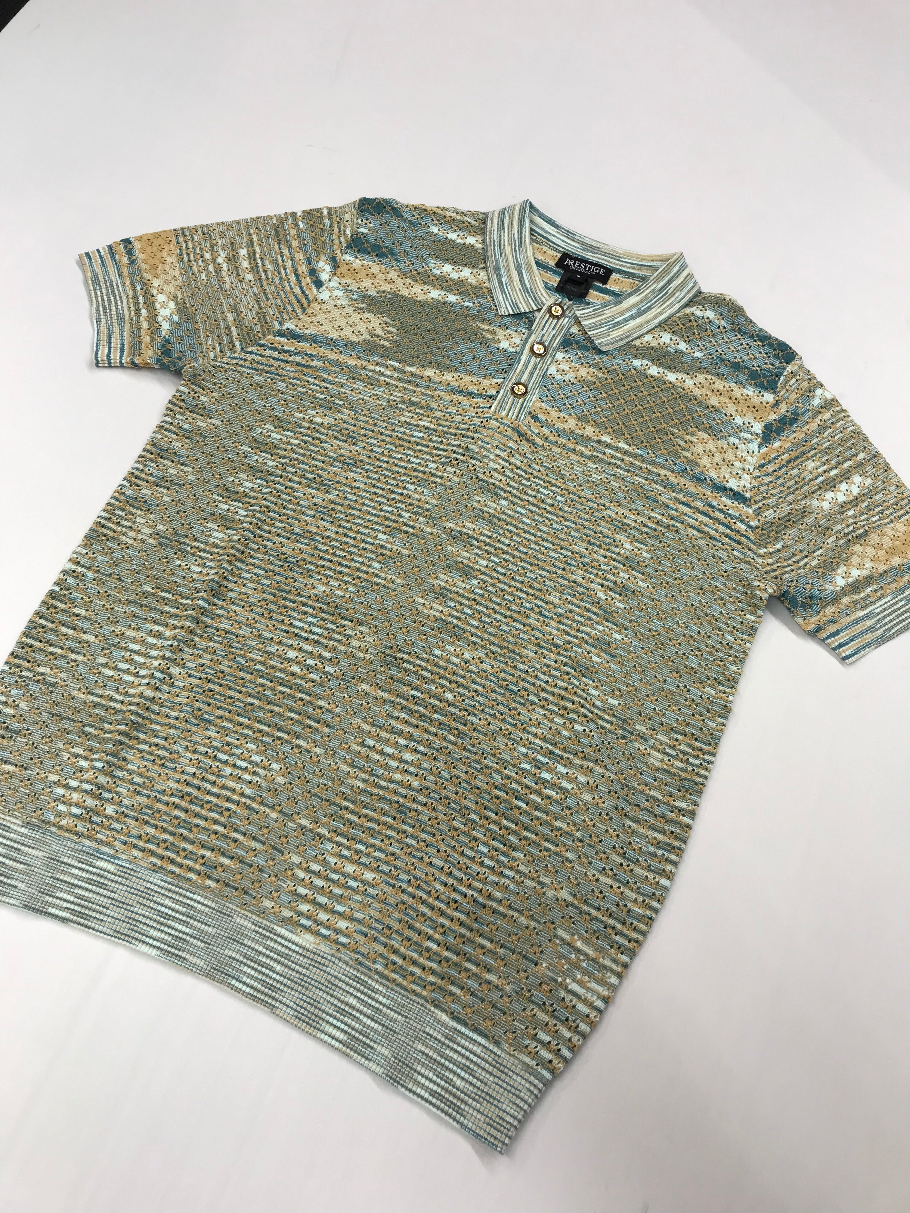 Prestige Turquoise/Tan Short Sleeve Shirt