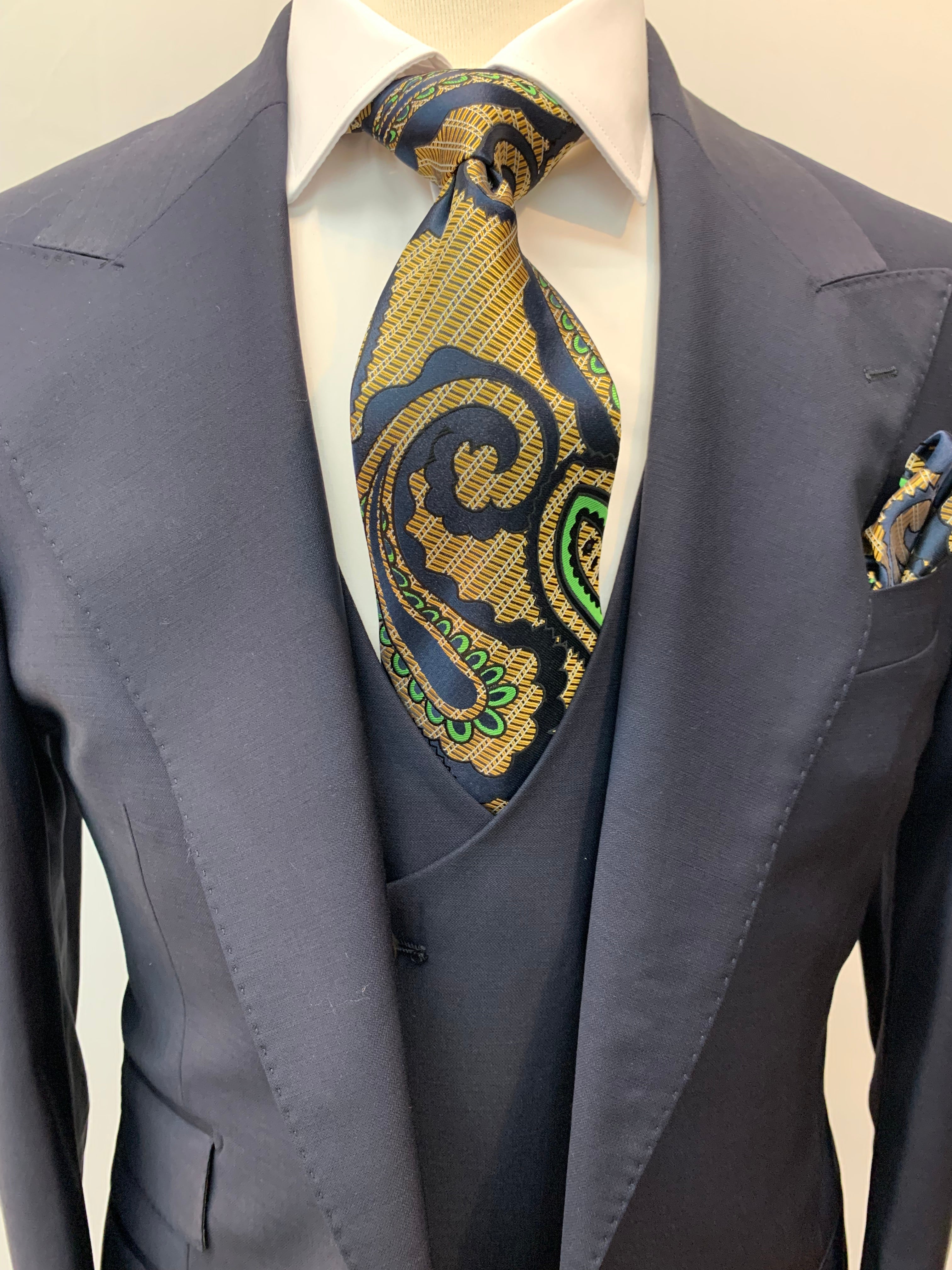 Tiglio Solid Navy 3Pc Suit