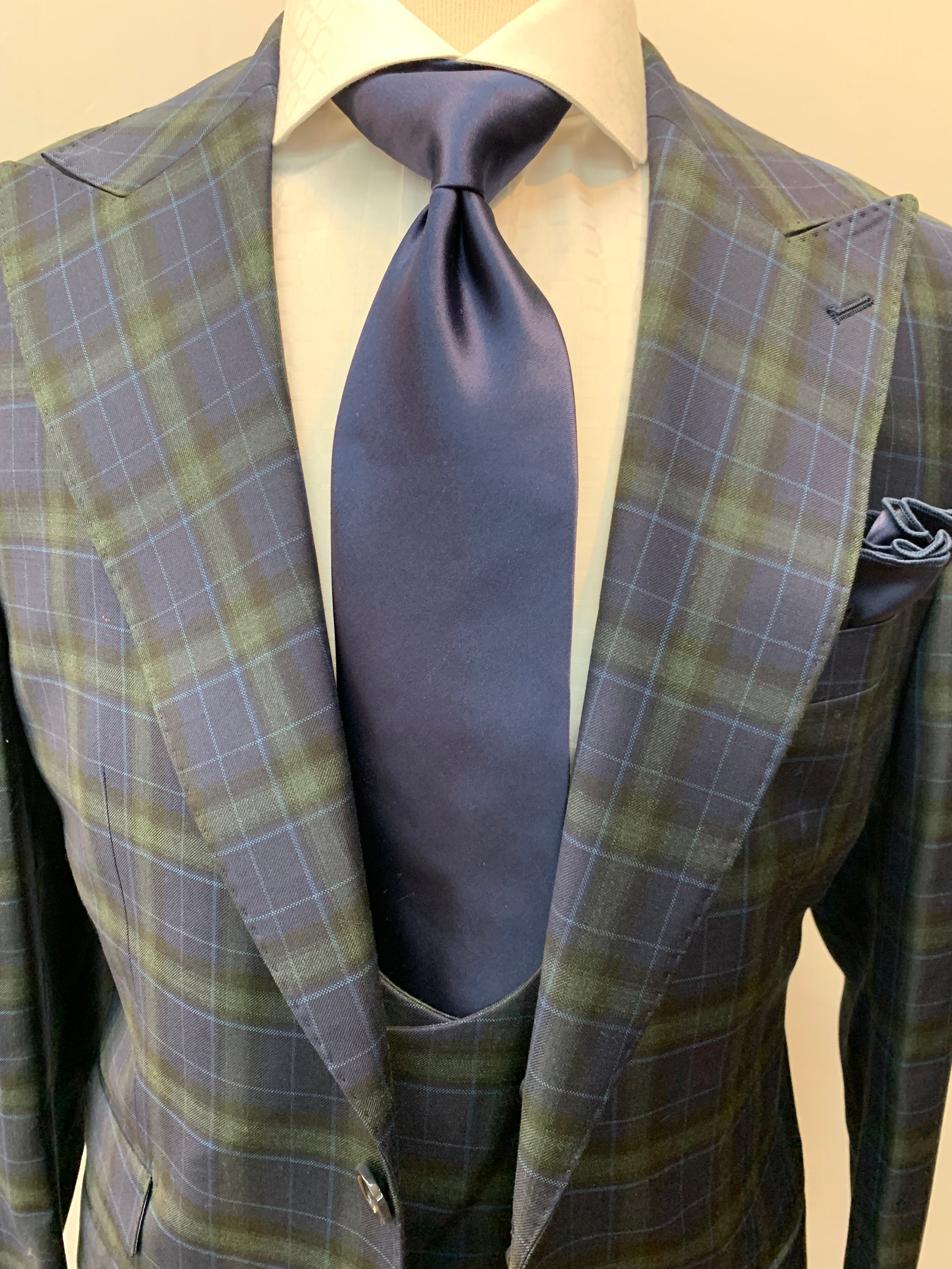 Tiglio Navy Blue/Green Tartan