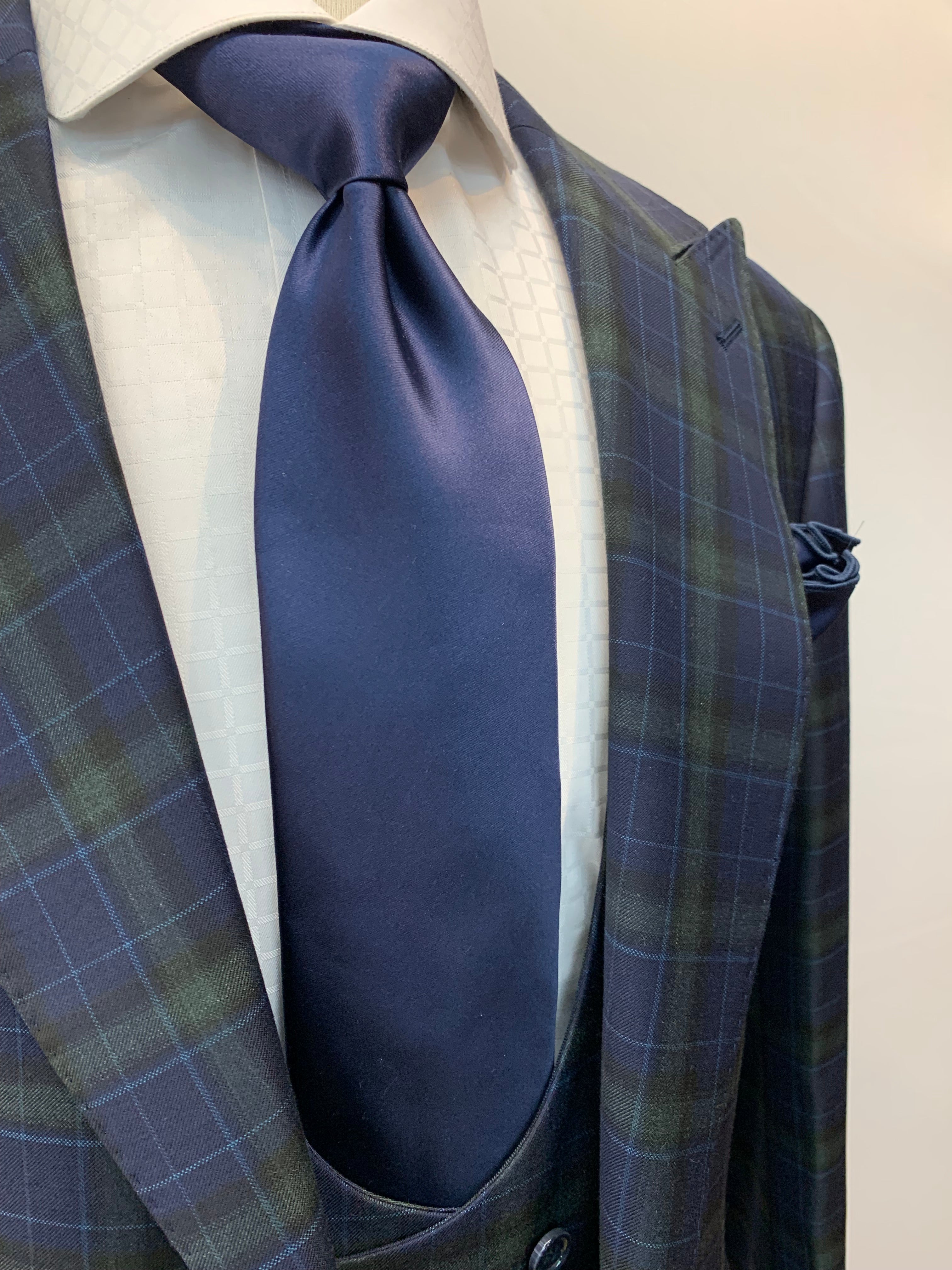 Tiglio Navy Blue/Green Tartan