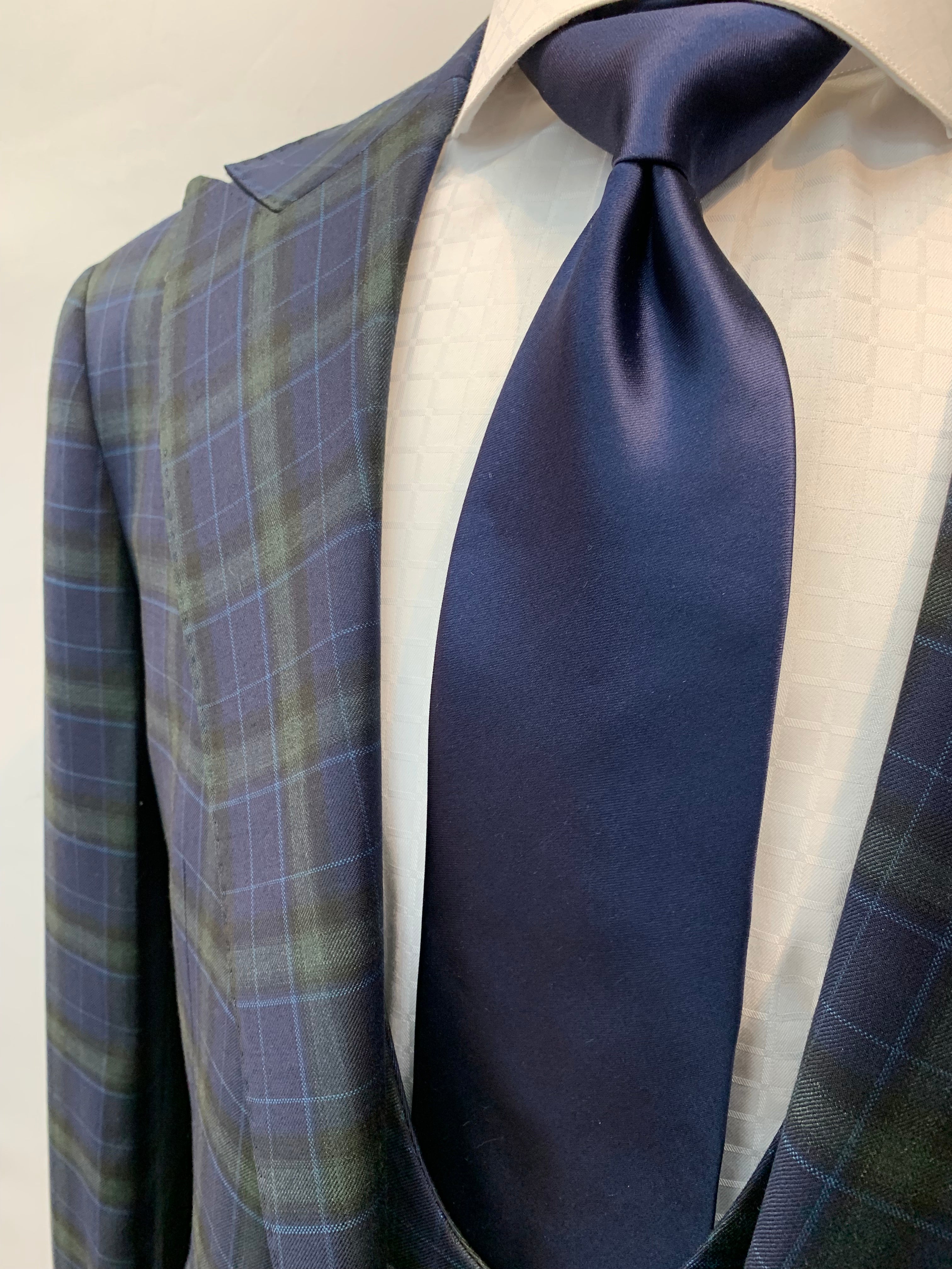 Tiglio Navy Blue/Green Tartan