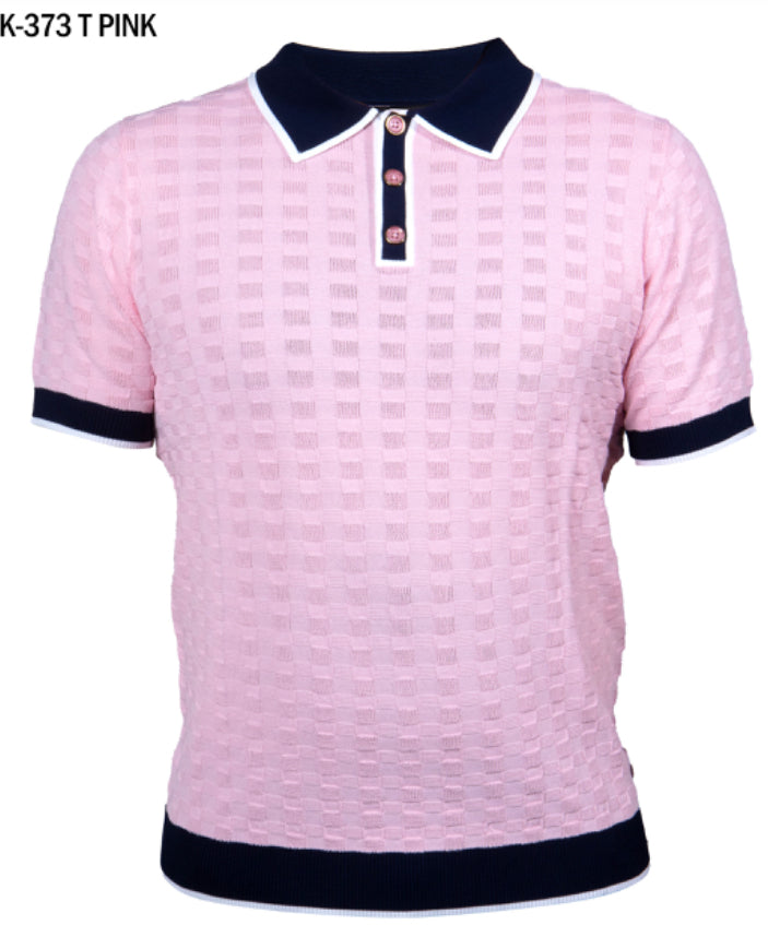 Prestige Pink/Navy/White Short Sleeve Shirt