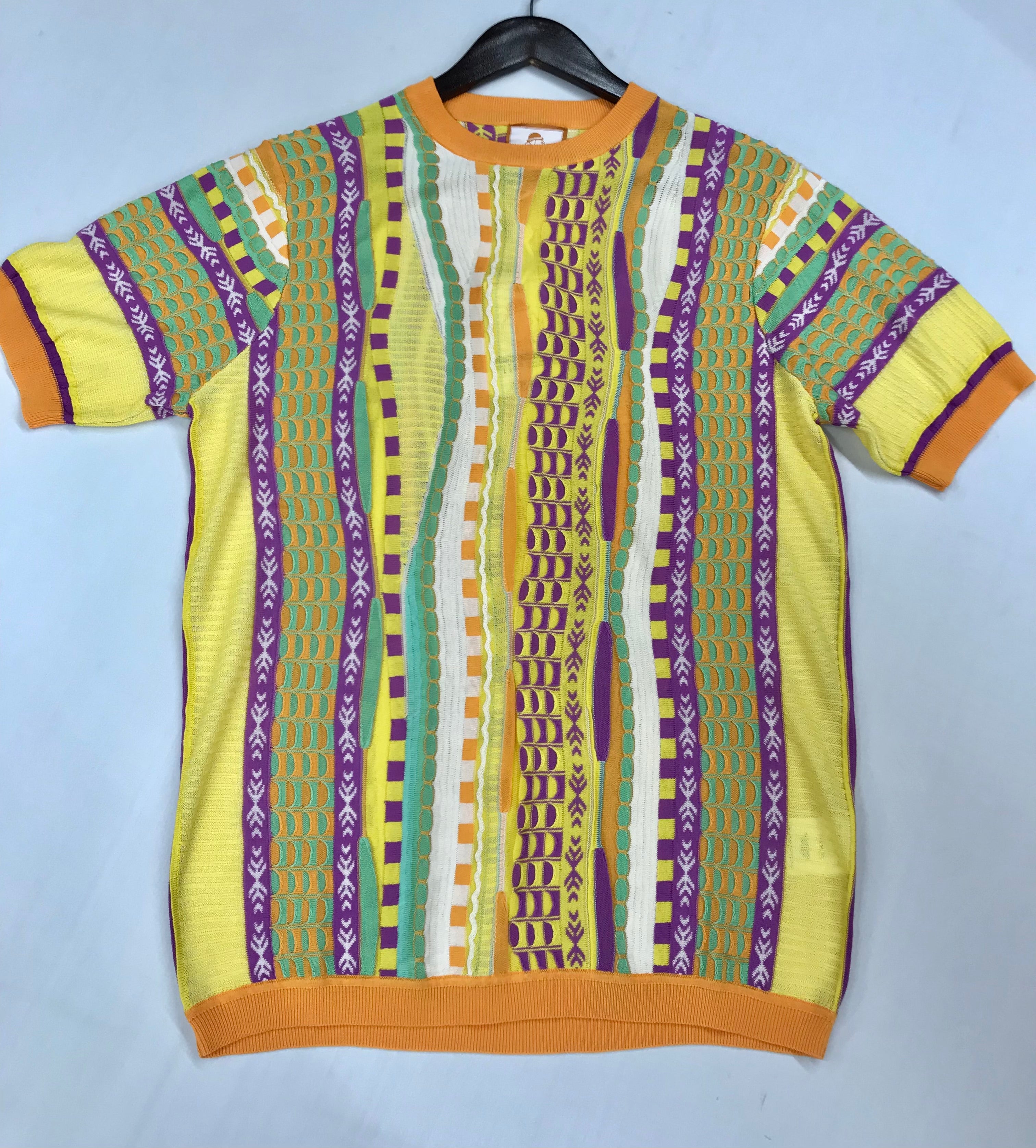 Couture Orange/Purple/Green Short Sleeve Shirt