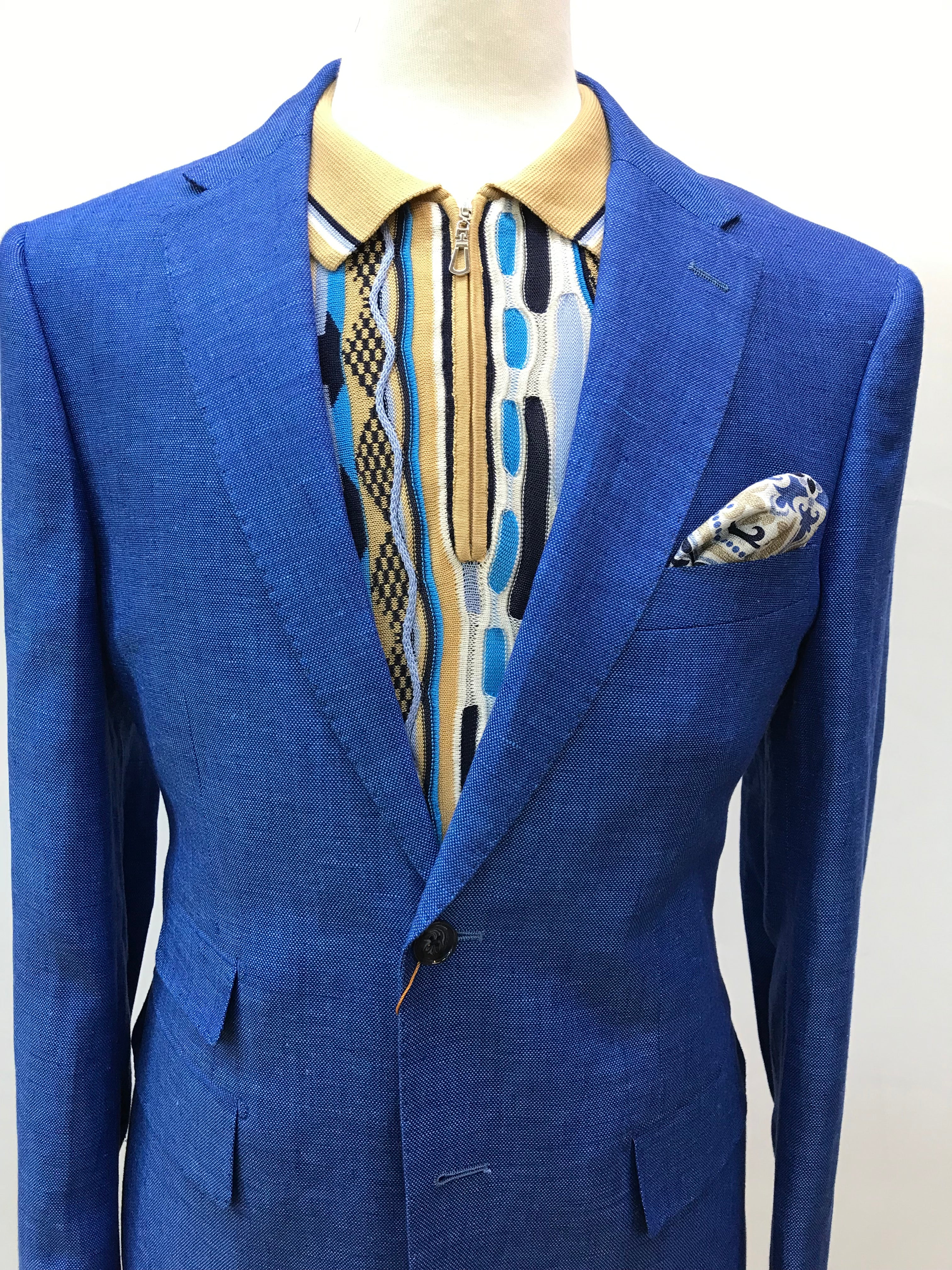 Royal Blue Linen Two Piece