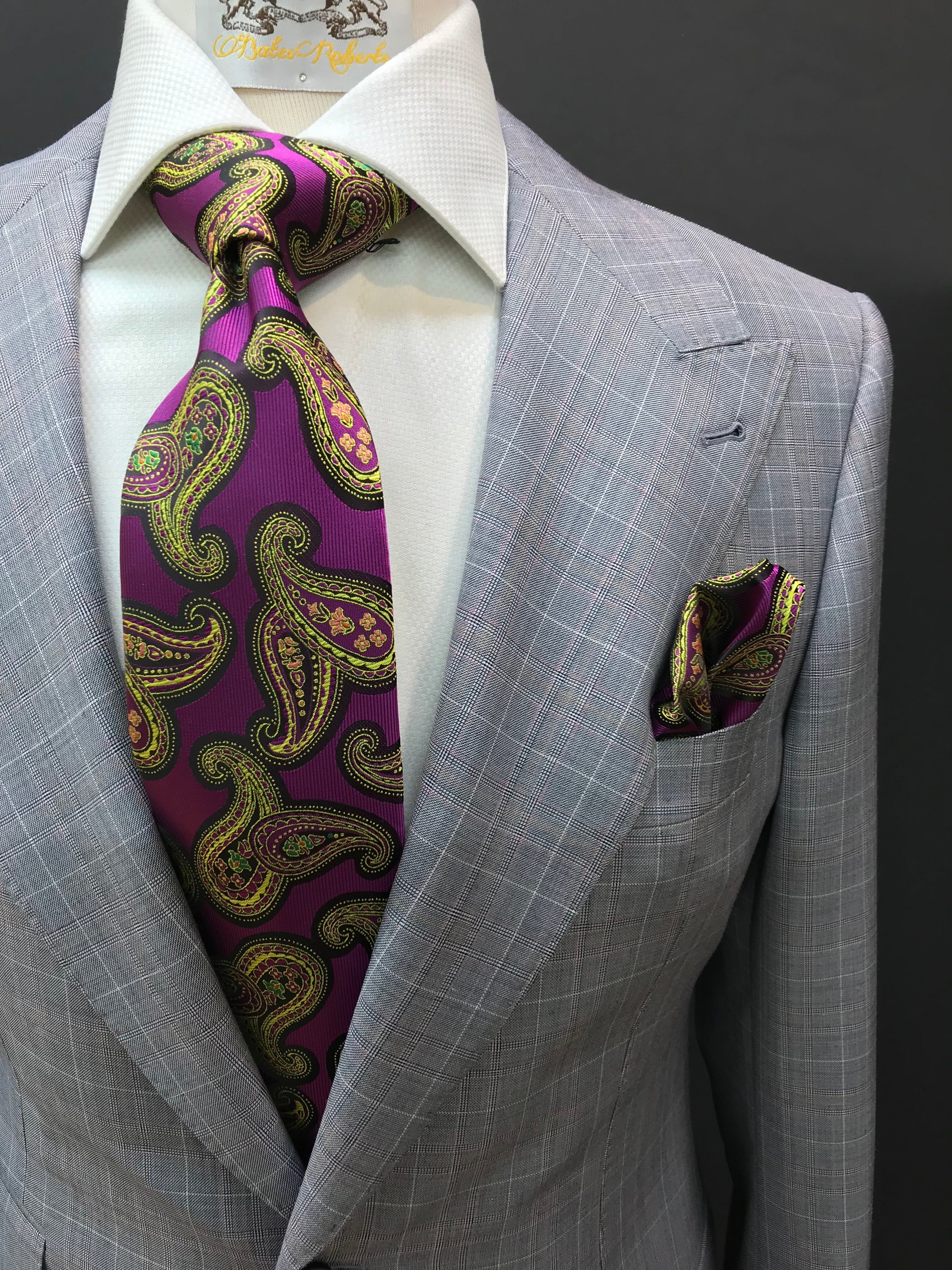 Stitch by Stitch Silver Gray/Burgundy Plaid