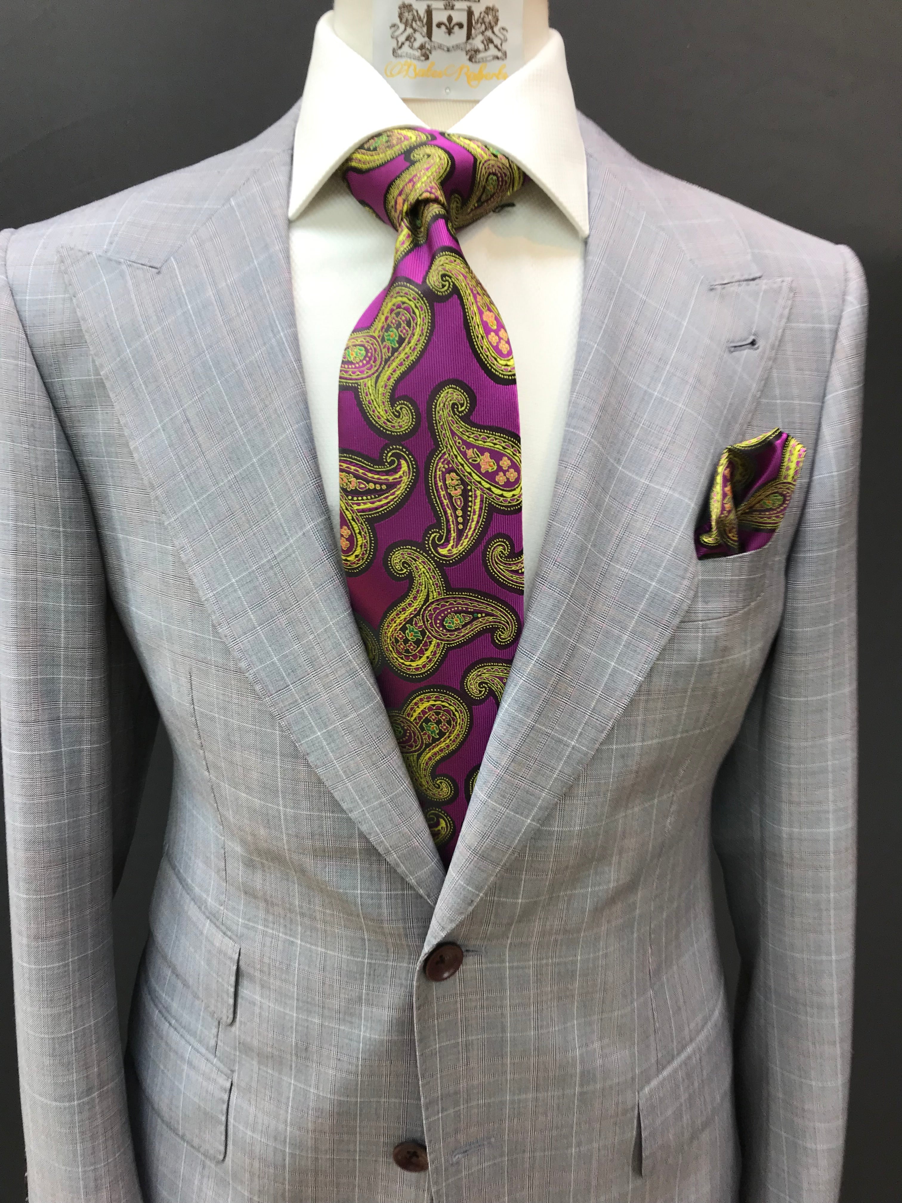 Stitch by Stitch Silver Gray/Burgundy Plaid