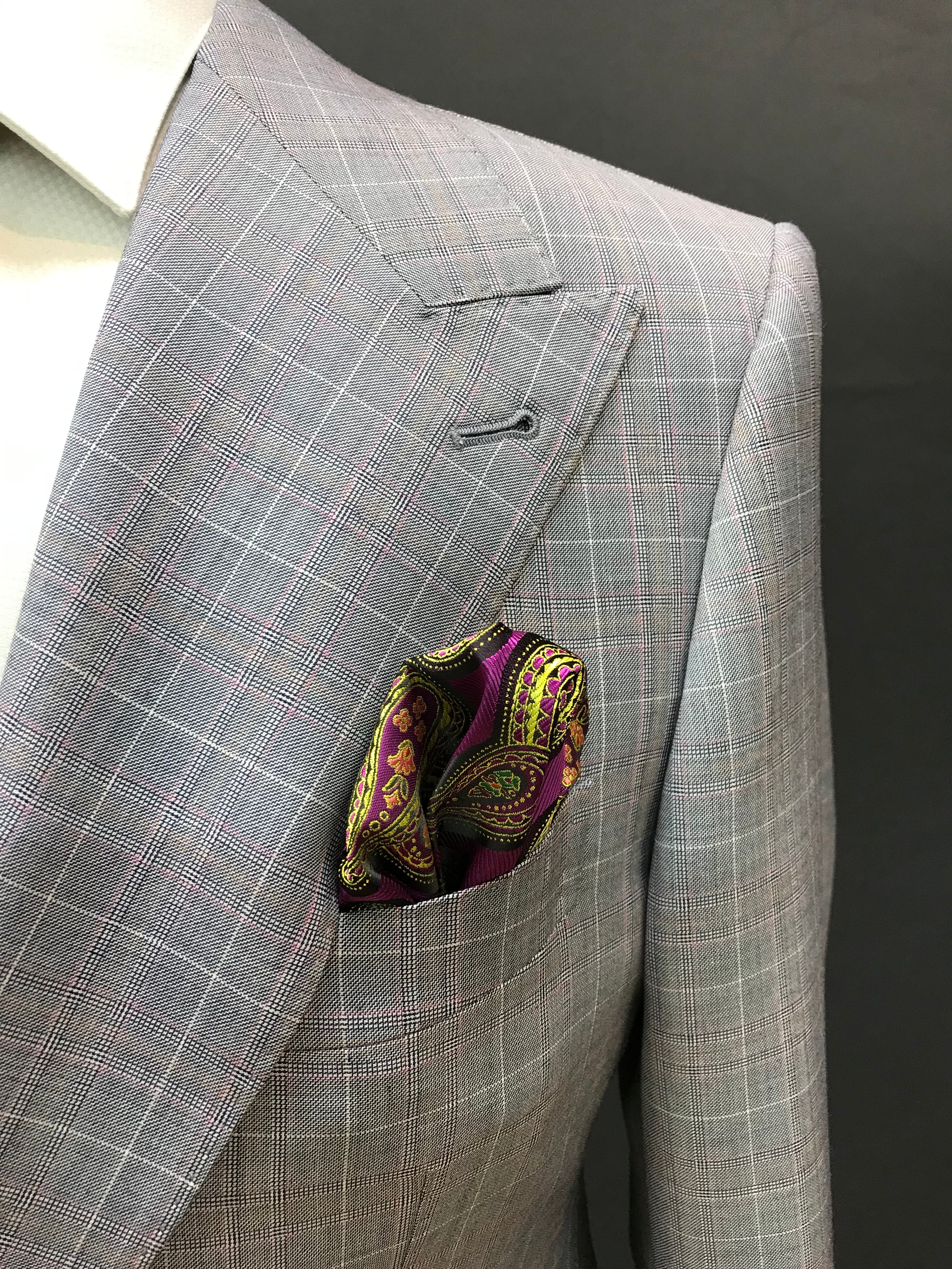 Stitch by Stitch Silver Gray/Burgundy Plaid