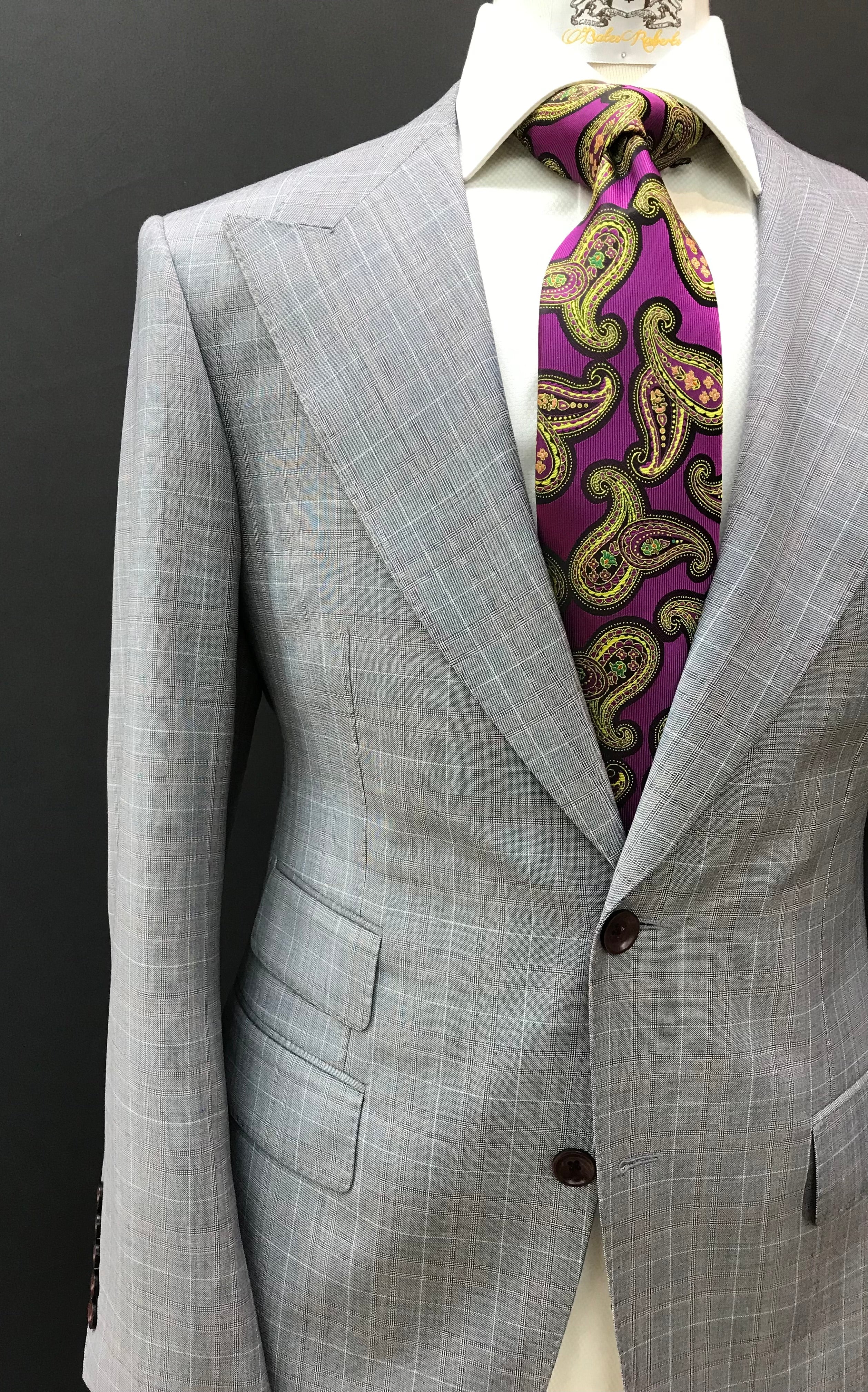 Stitch by Stitch Silver Gray/Burgundy Plaid