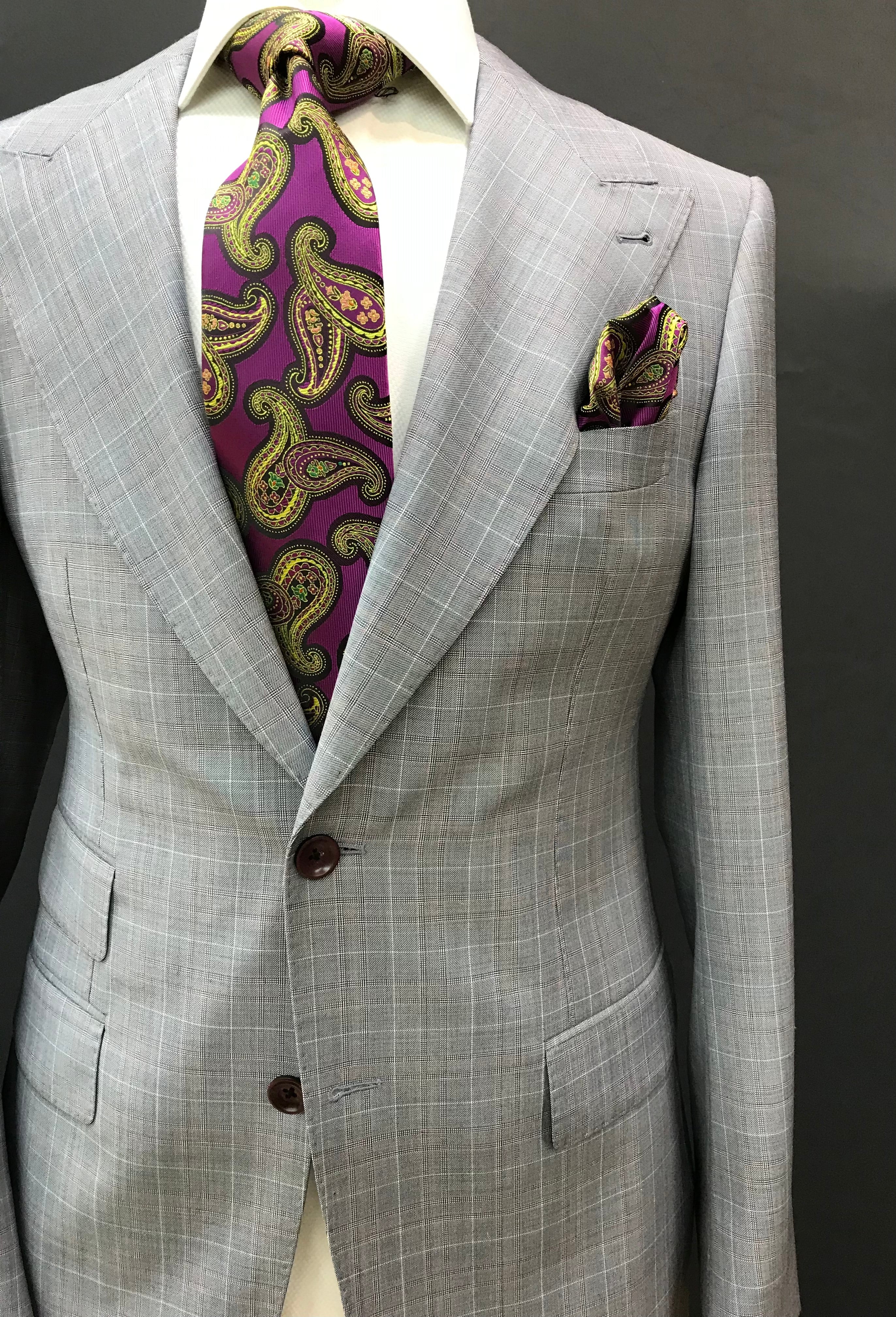 Stitch by Stitch Silver Gray/Burgundy Plaid