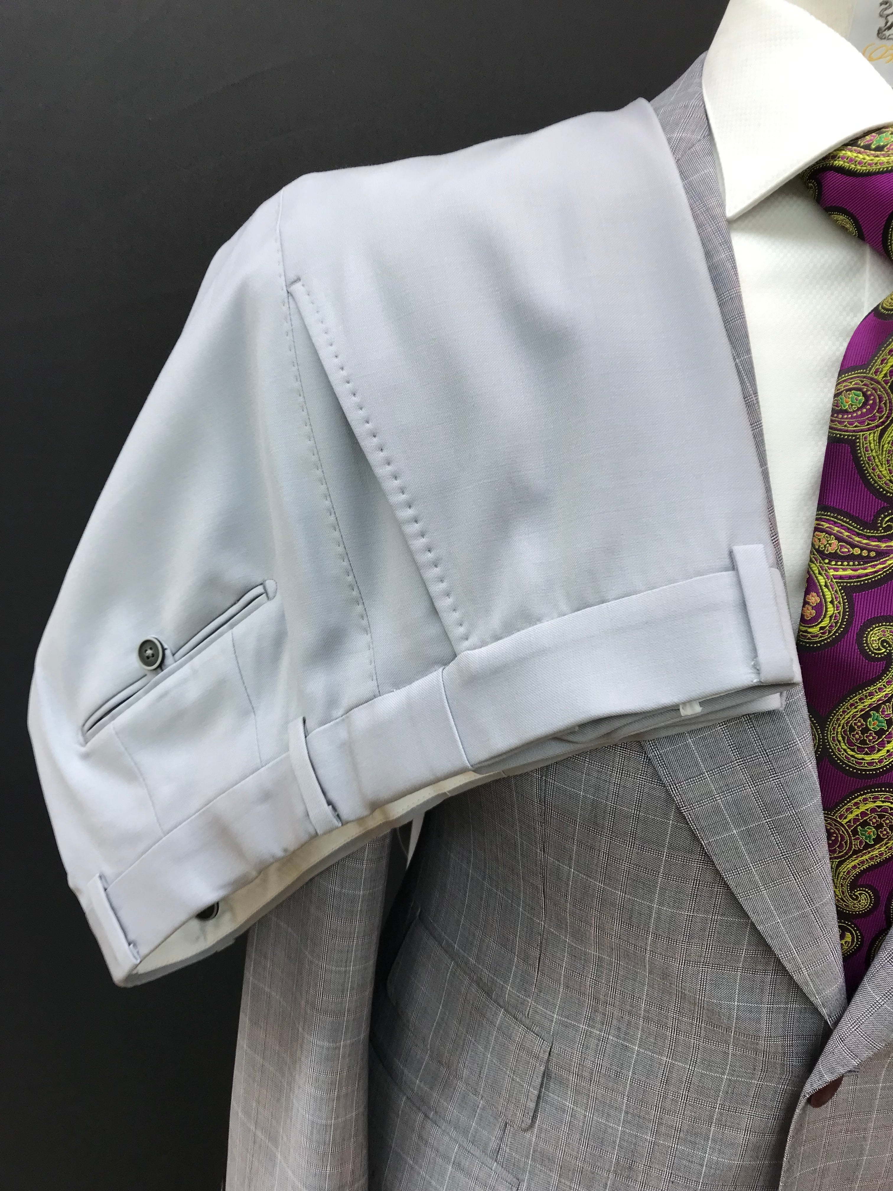 Stitch by Stitch Silver Gray/Burgundy Plaid