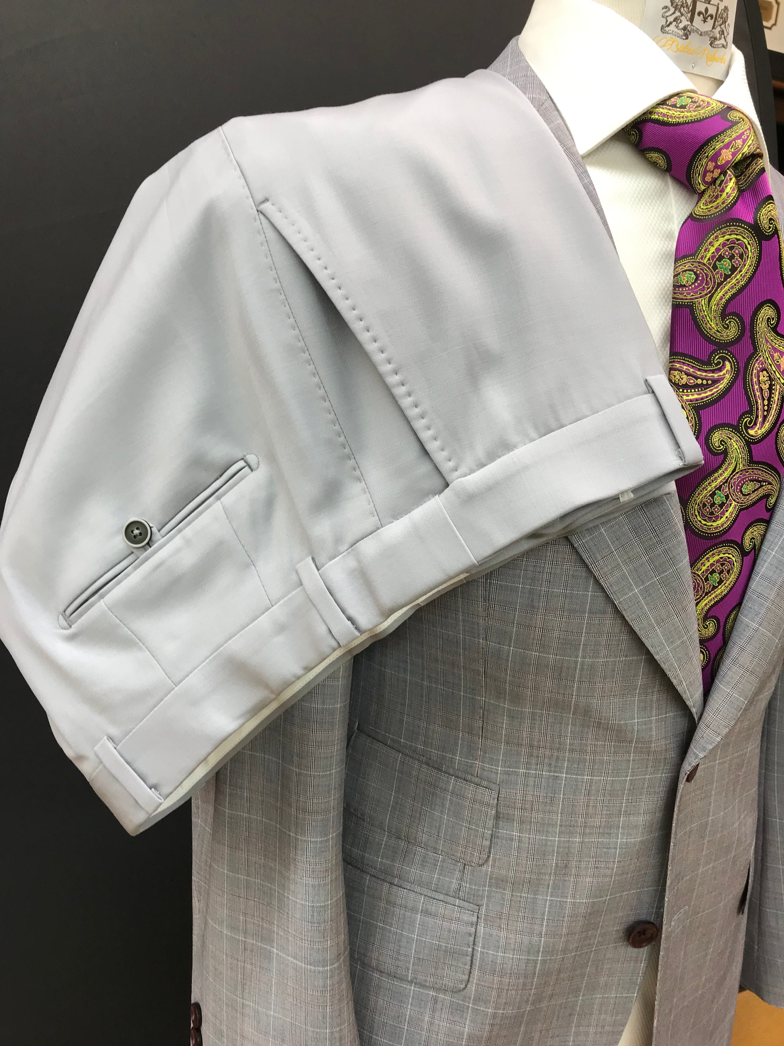 Stitch by Stitch Silver Gray/Burgundy Plaid