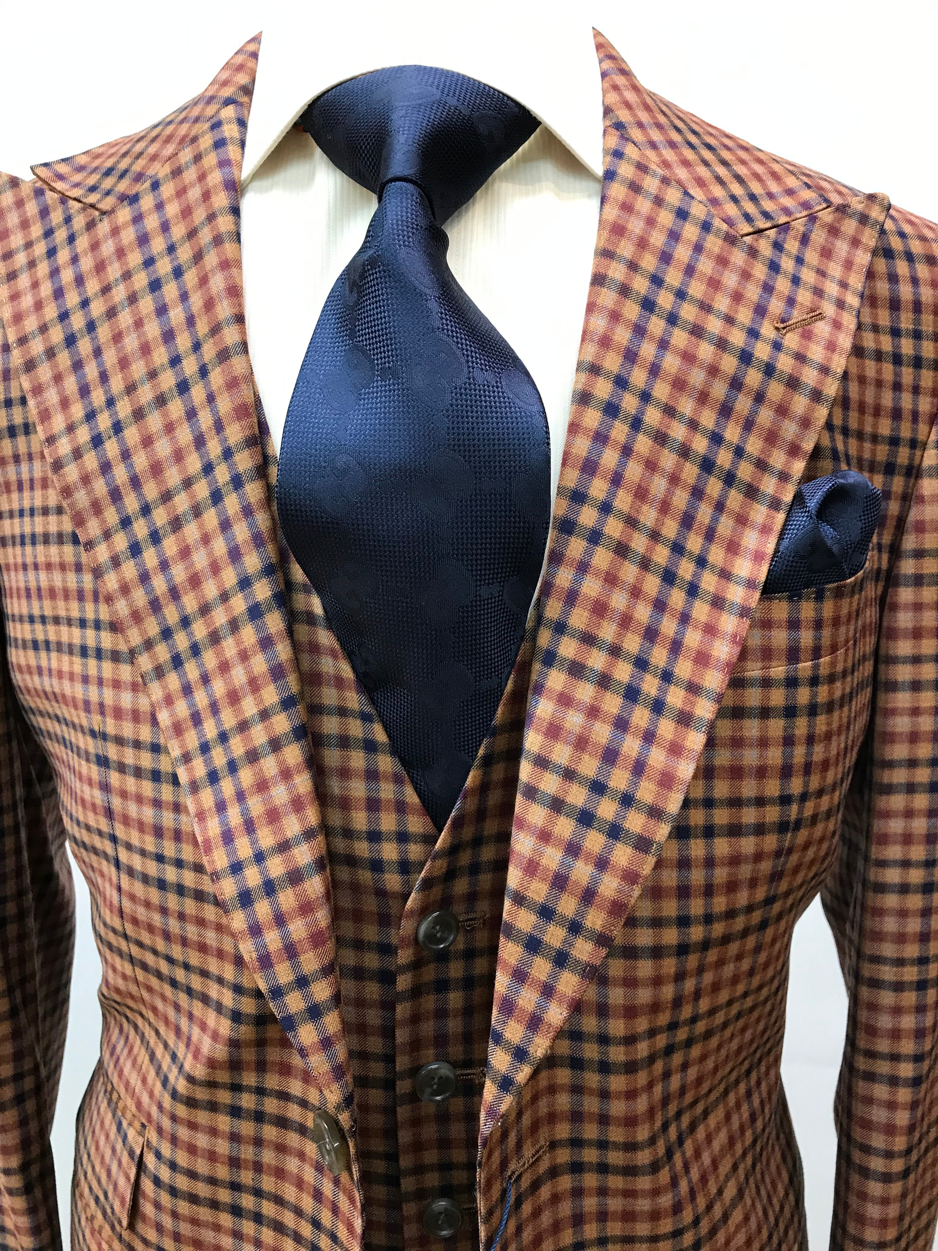 Berragamo 3pc Orange/Blue Plaid