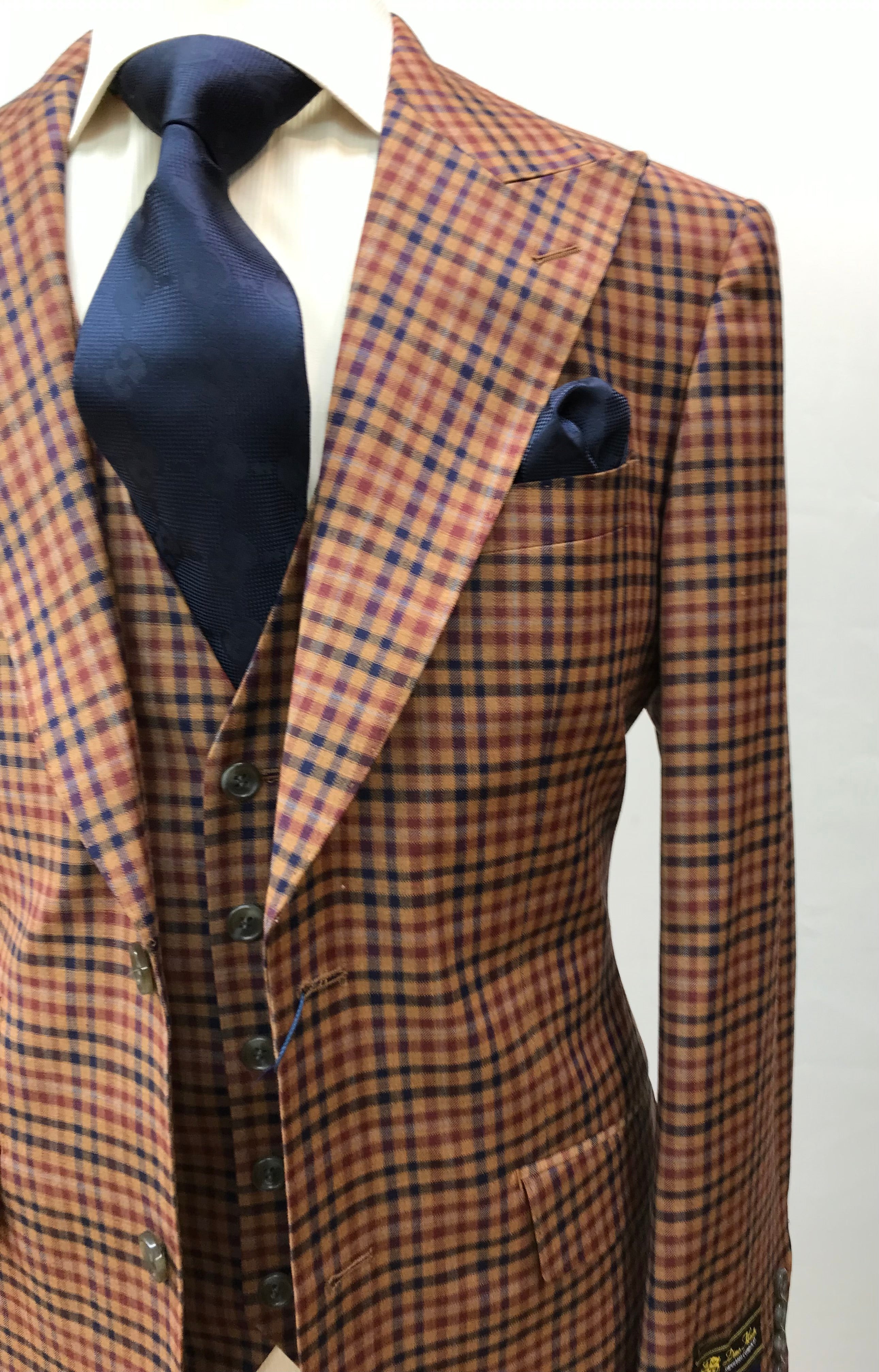 Berragamo 3pc Orange/Blue Plaid