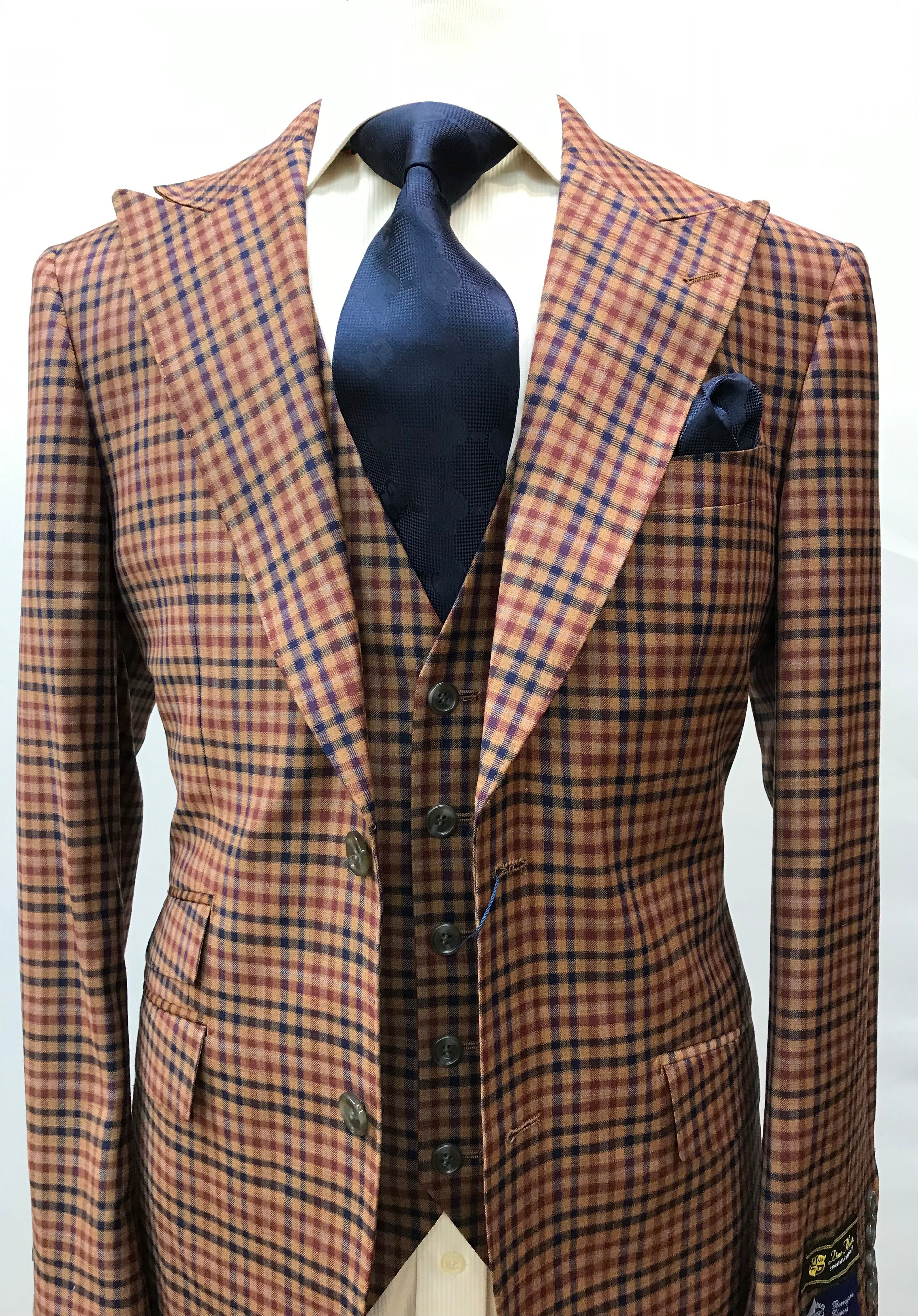 Berragamo 3pc Orange/Blue Plaid