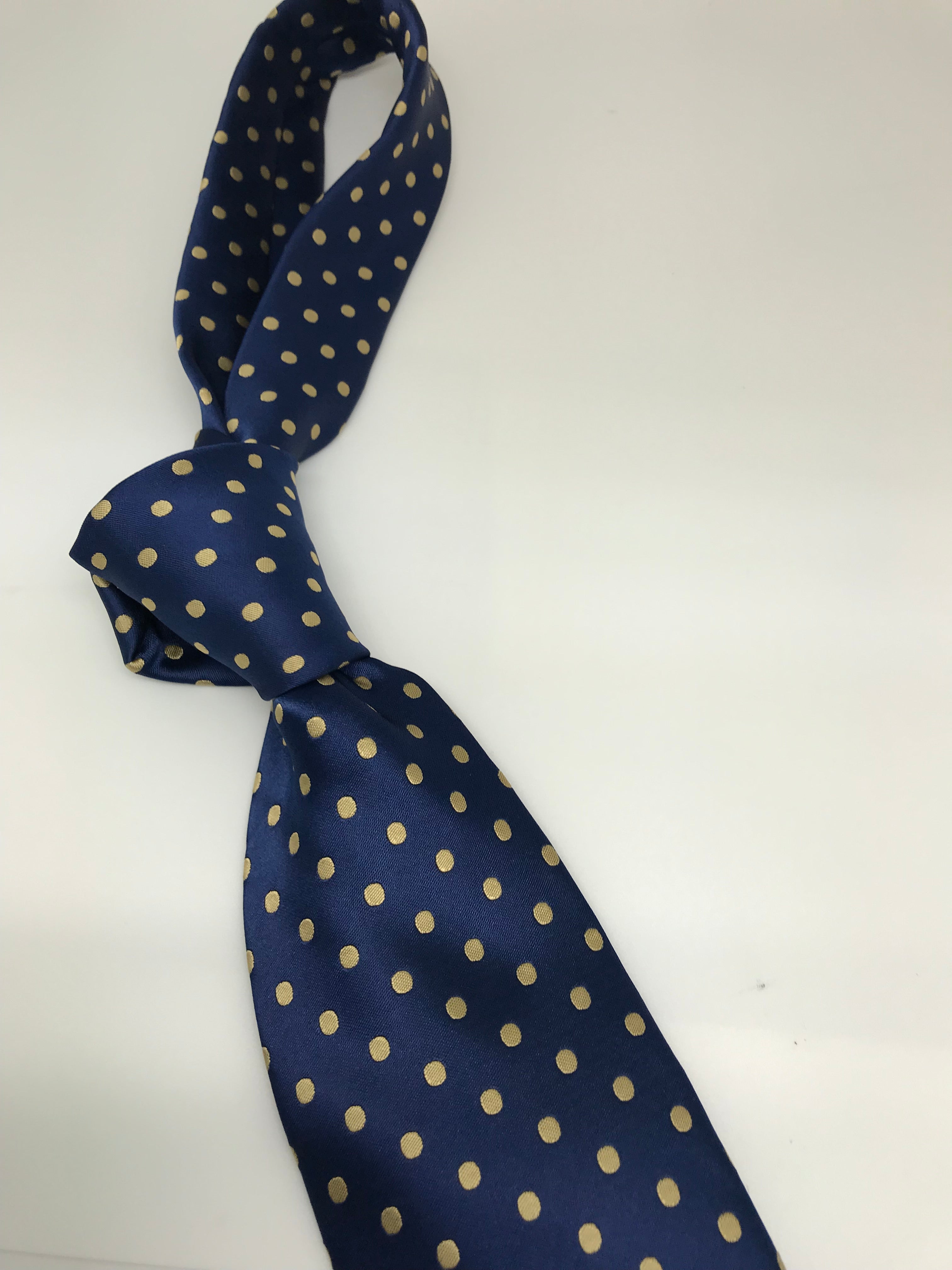 Royal Blue & Gold Polka Dot Tie
