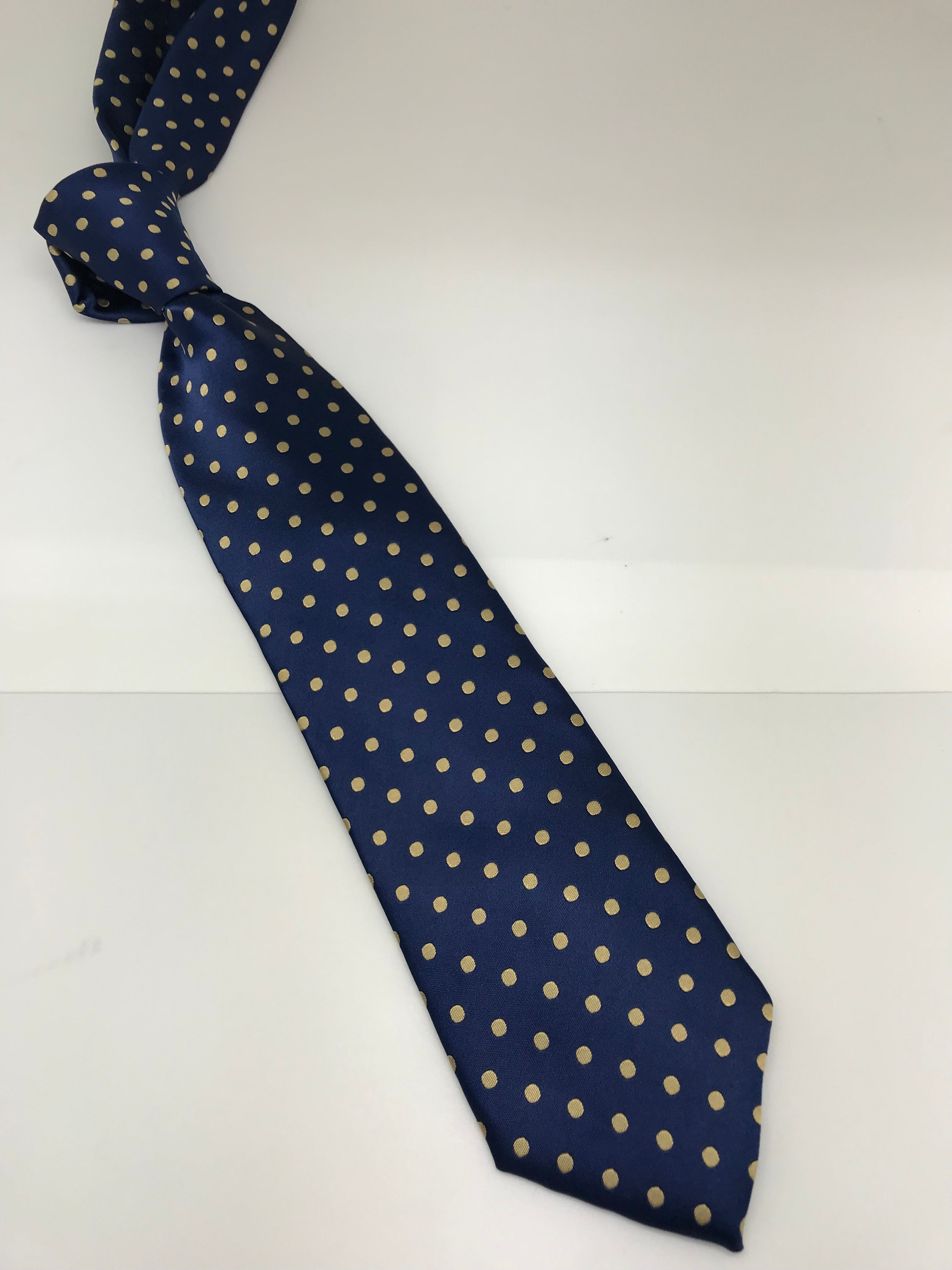 Royal Blue & Gold Polka Dot Tie