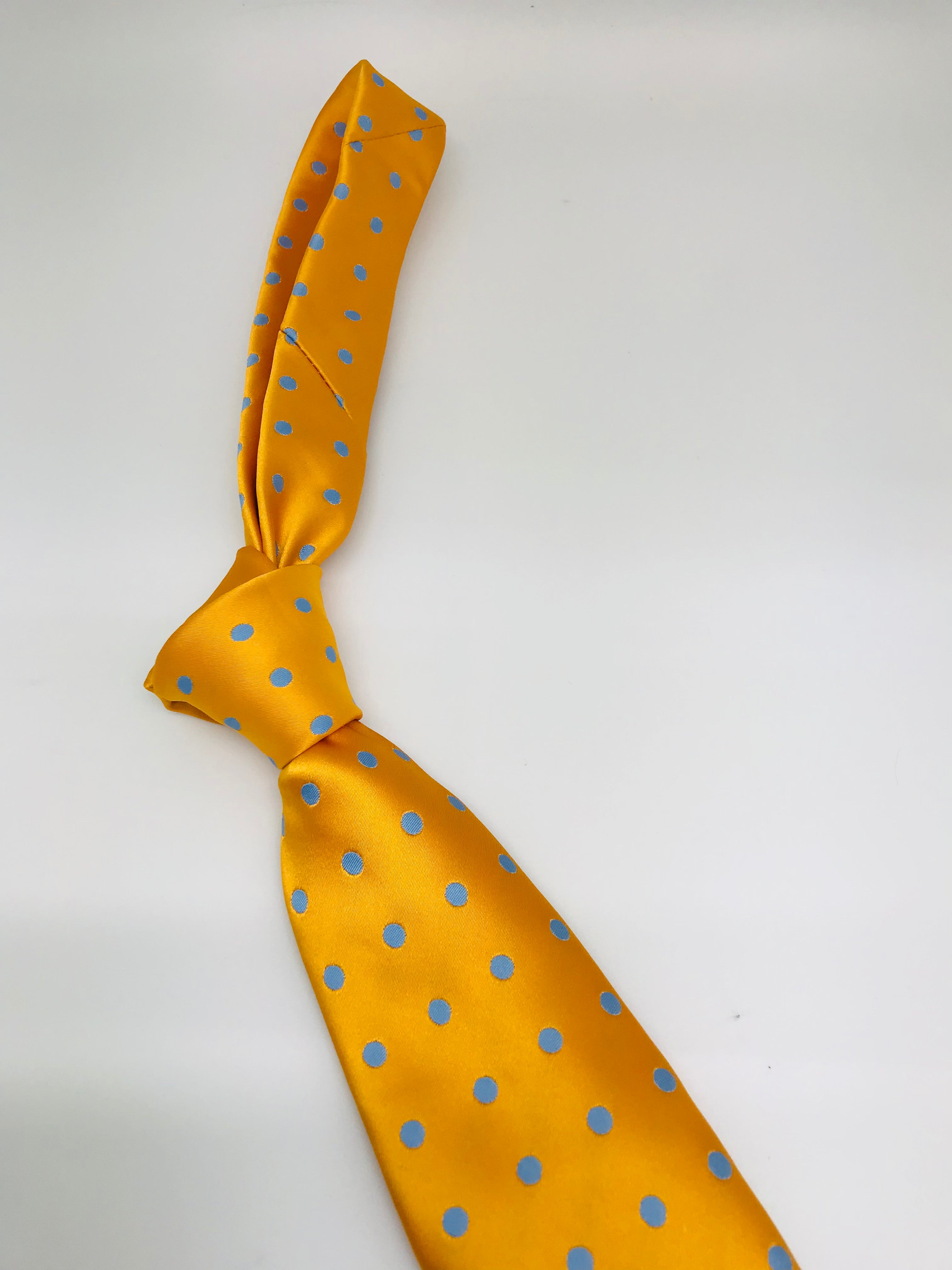 Gold & Powder Blue Polka Dot Tie