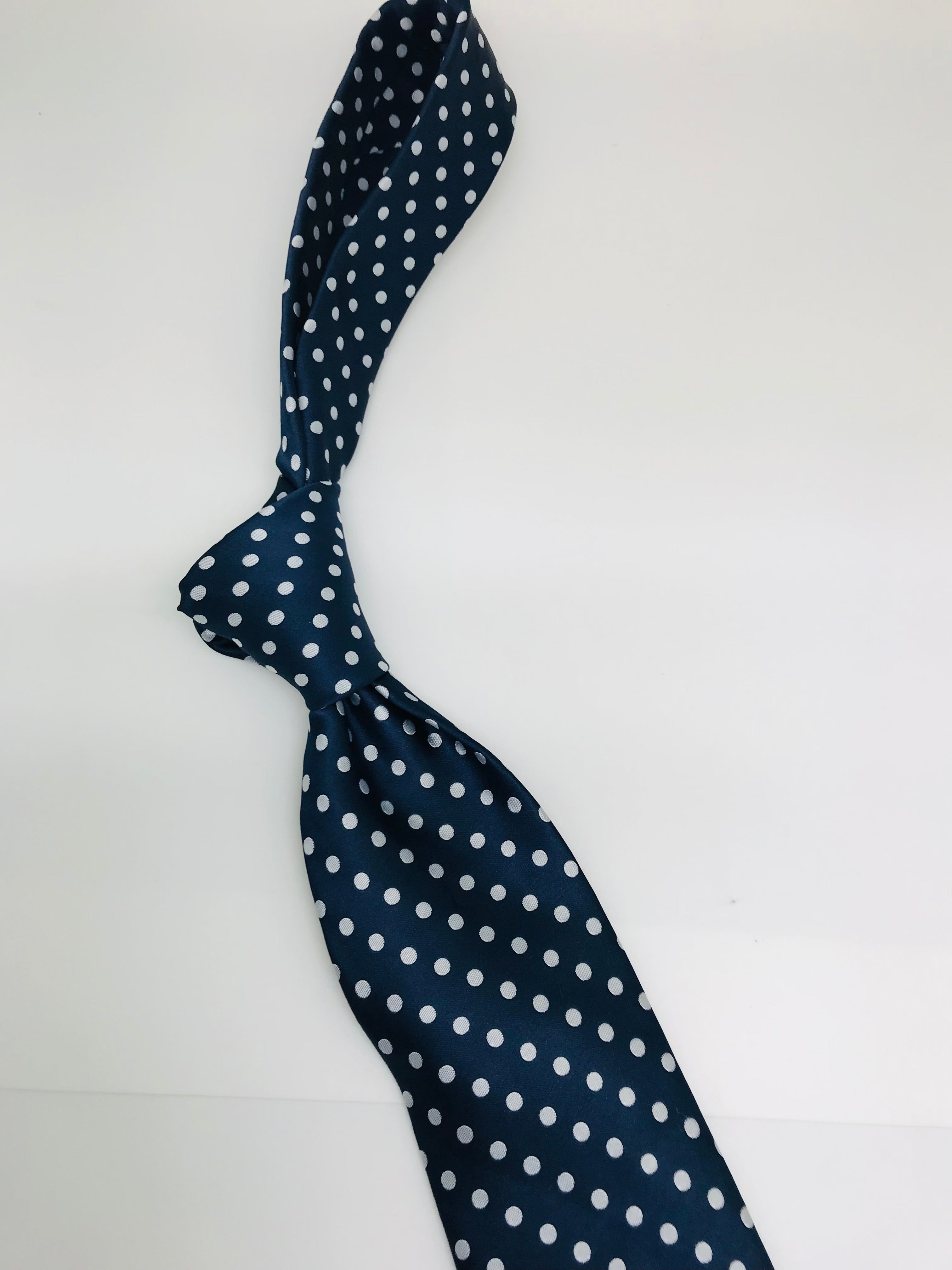 Navy & White Polka Dot Tie