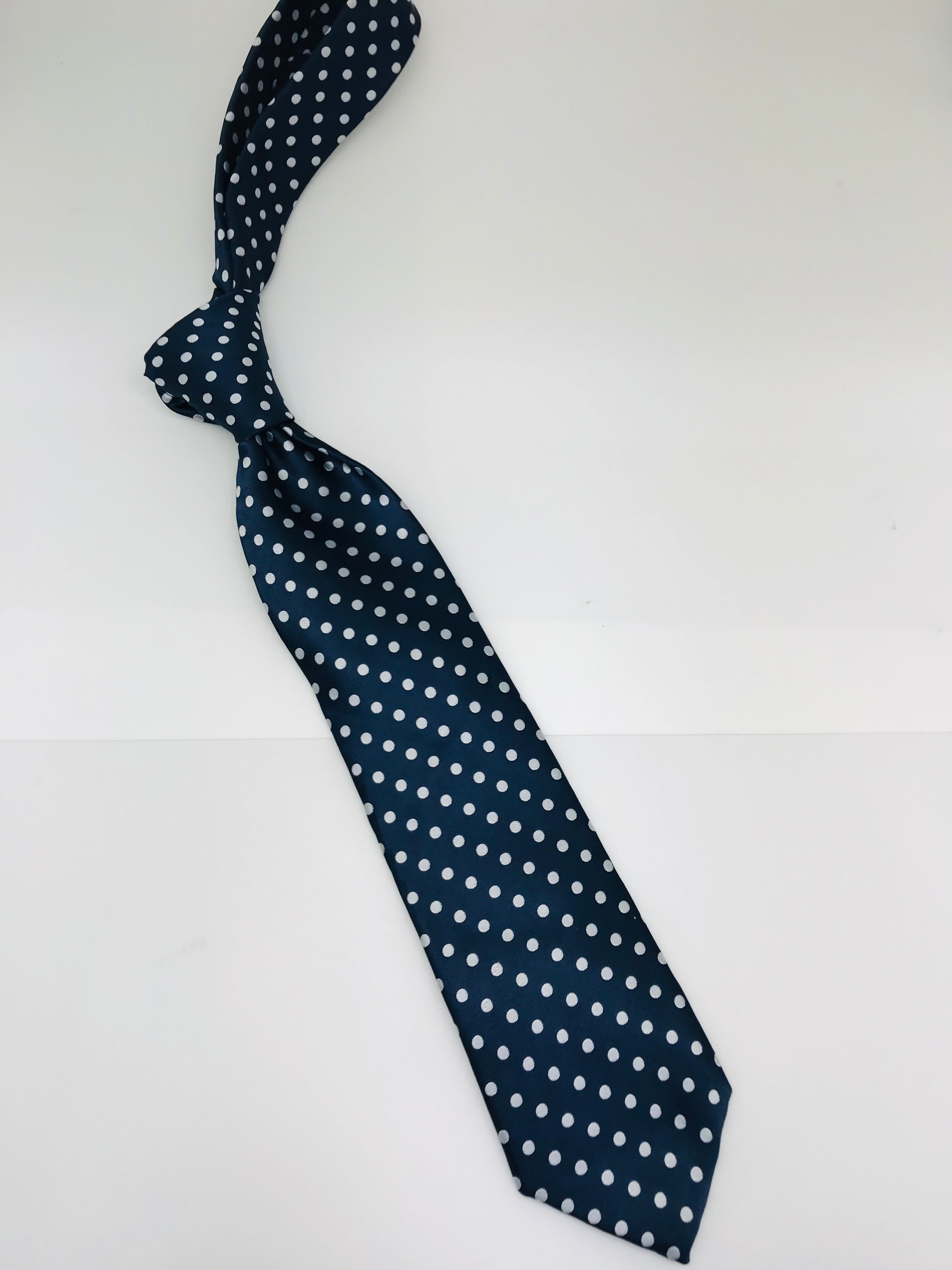 Navy & White Polka Dot Tie