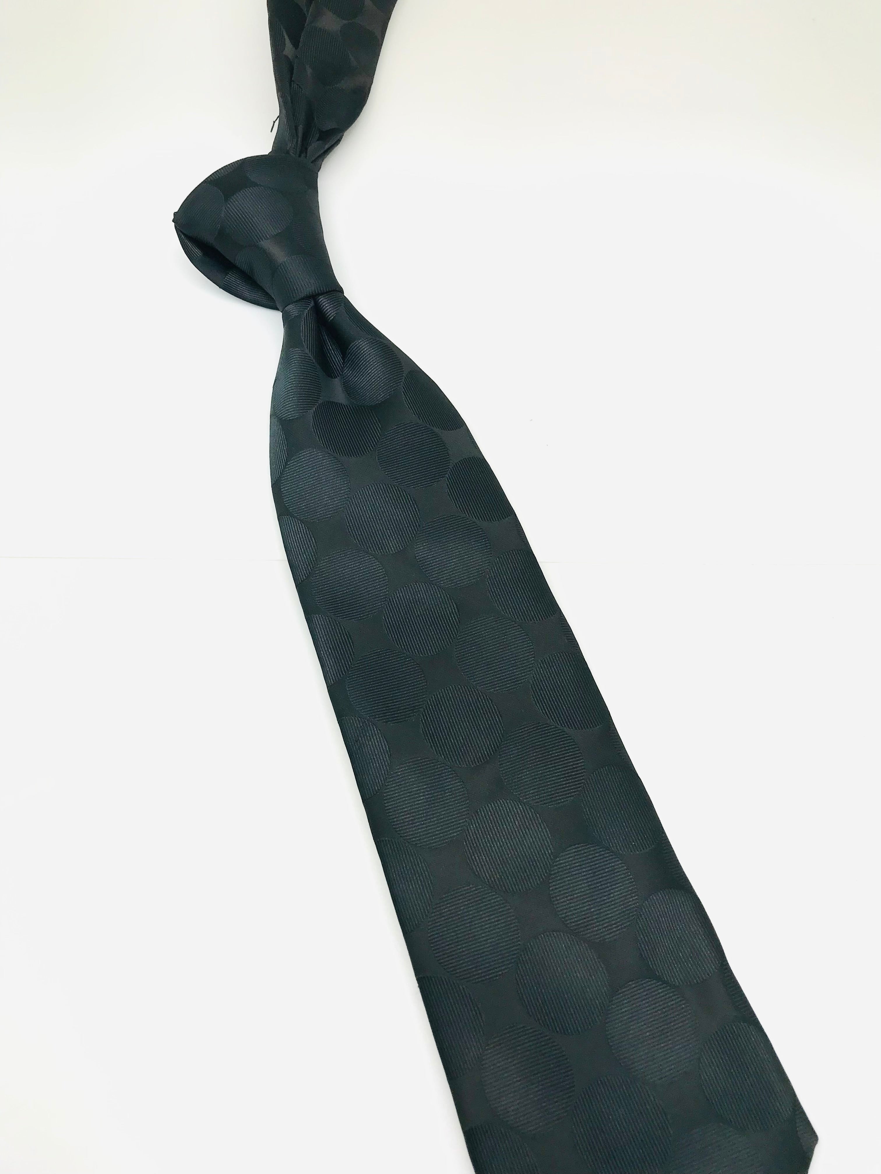 Black on Black Big Polka Dot Tie