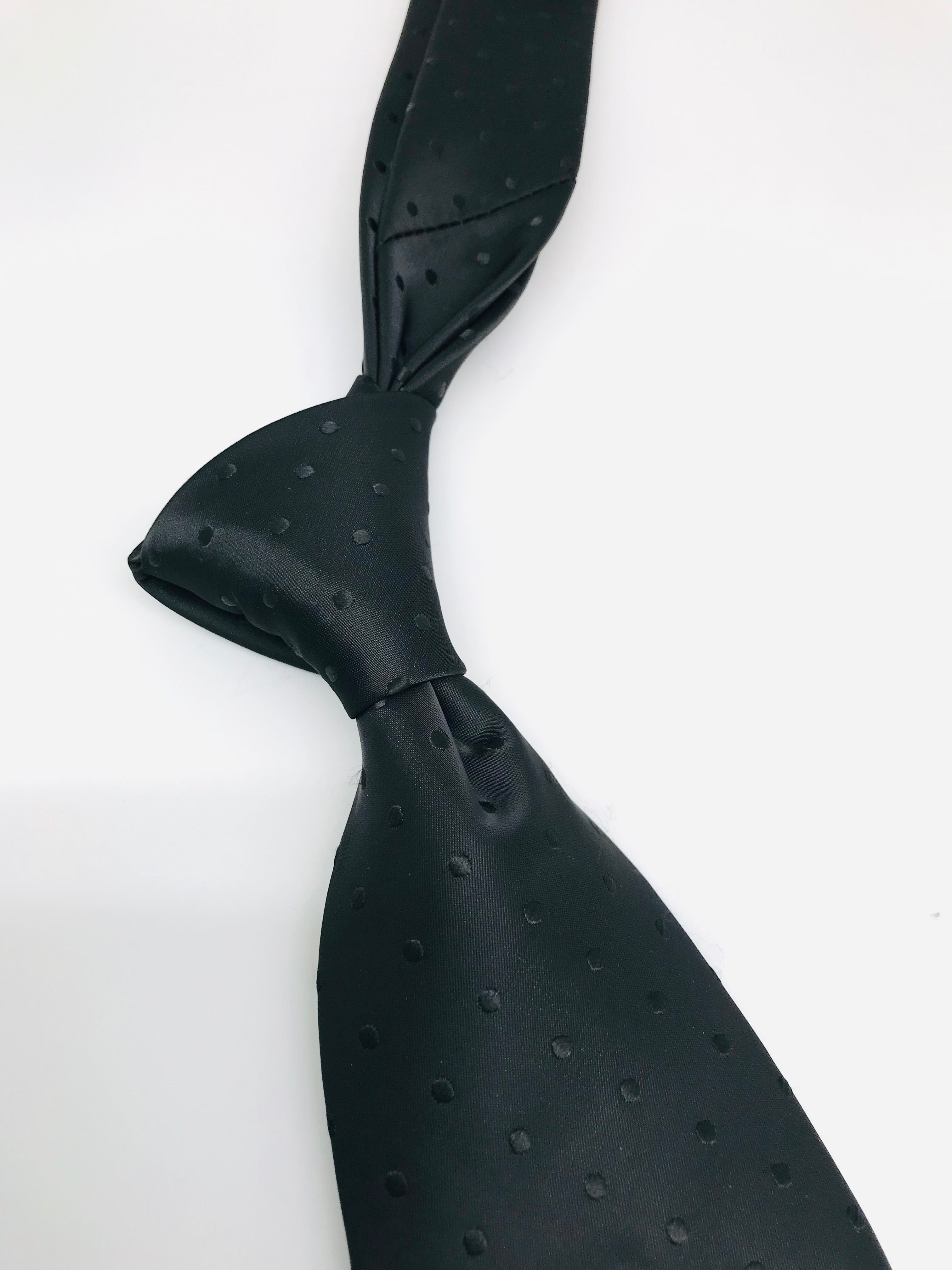 Black on Black Small Polka Dot Tie