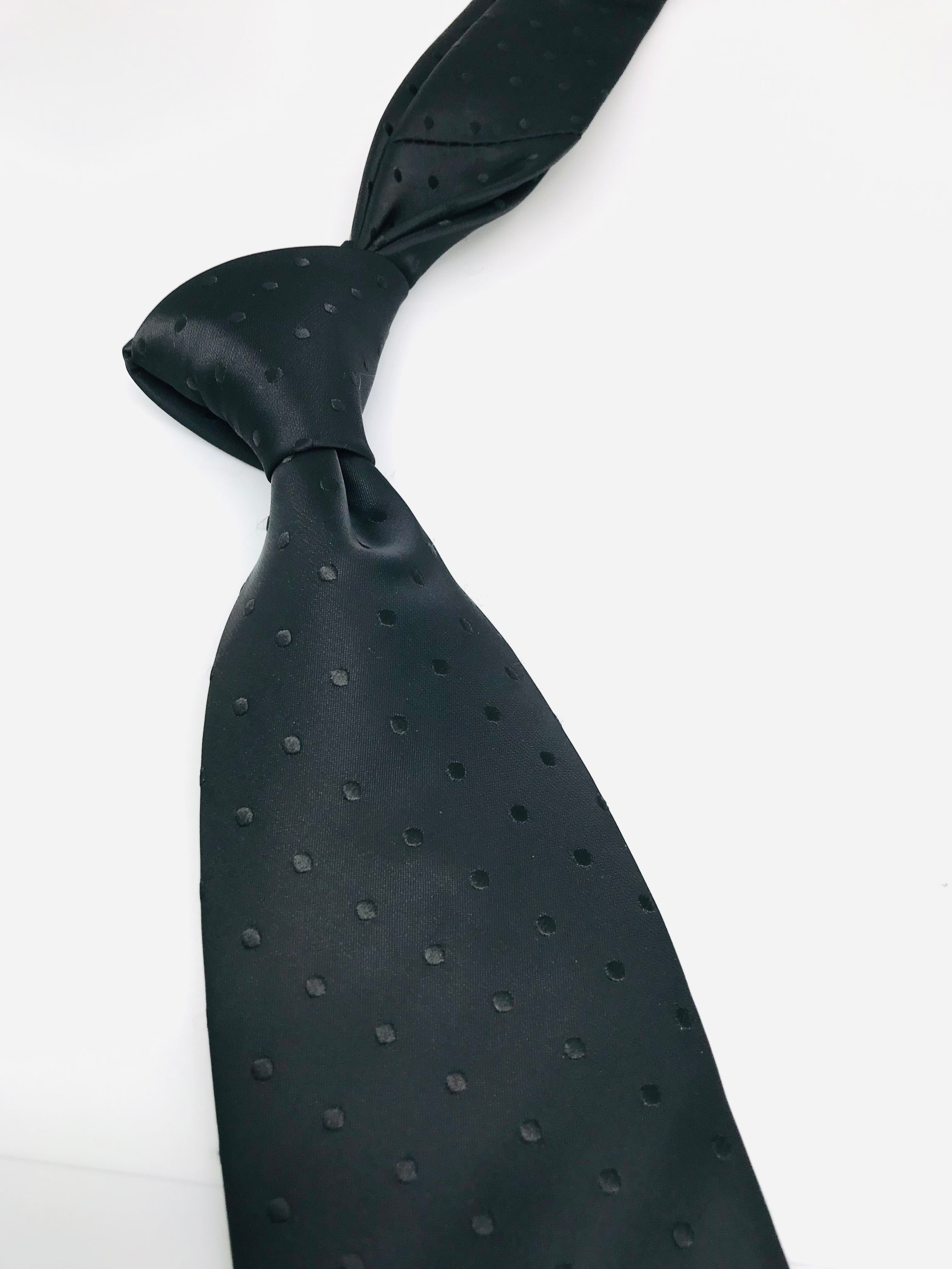 Black on Black Small Polka Dot Tie