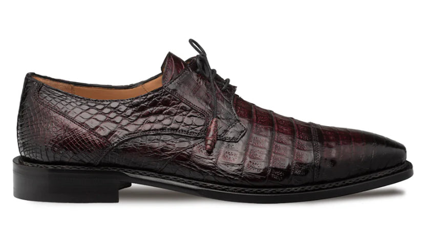 Mezlan Giovane Burgundy Crocodile Derby-ONLINE ORDER ONLY