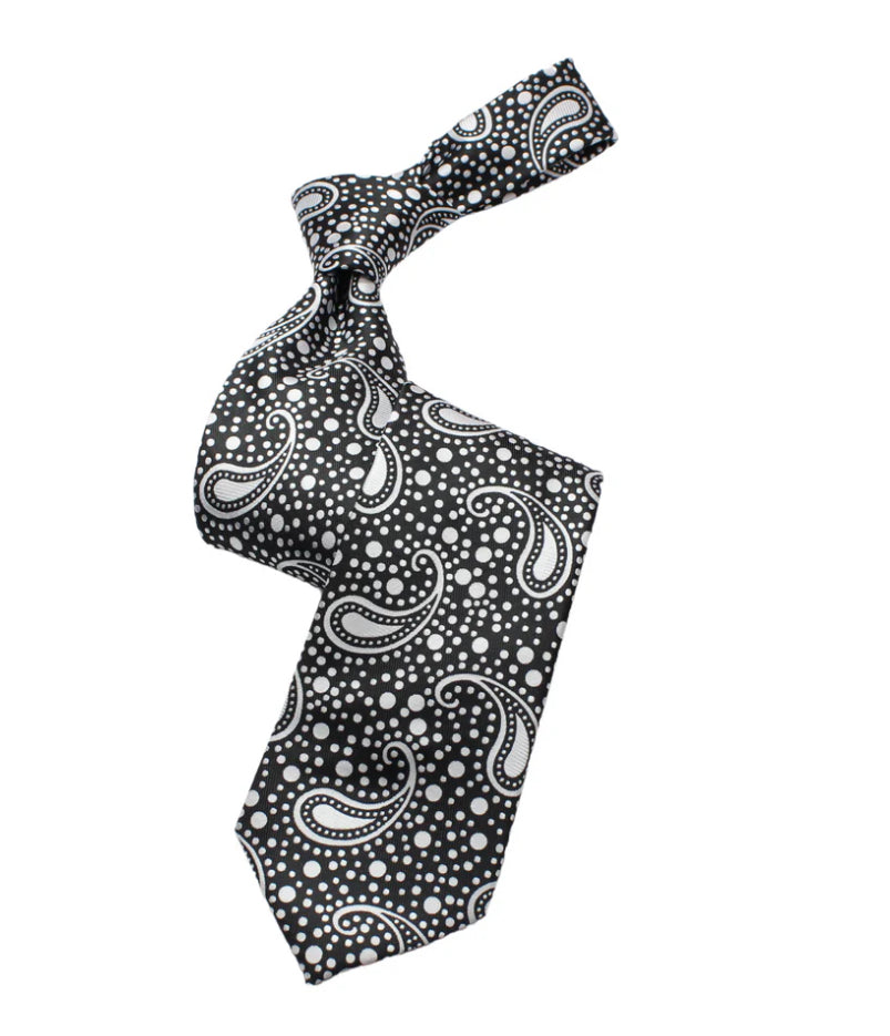 MIB Black and White Paisley #3 Tie