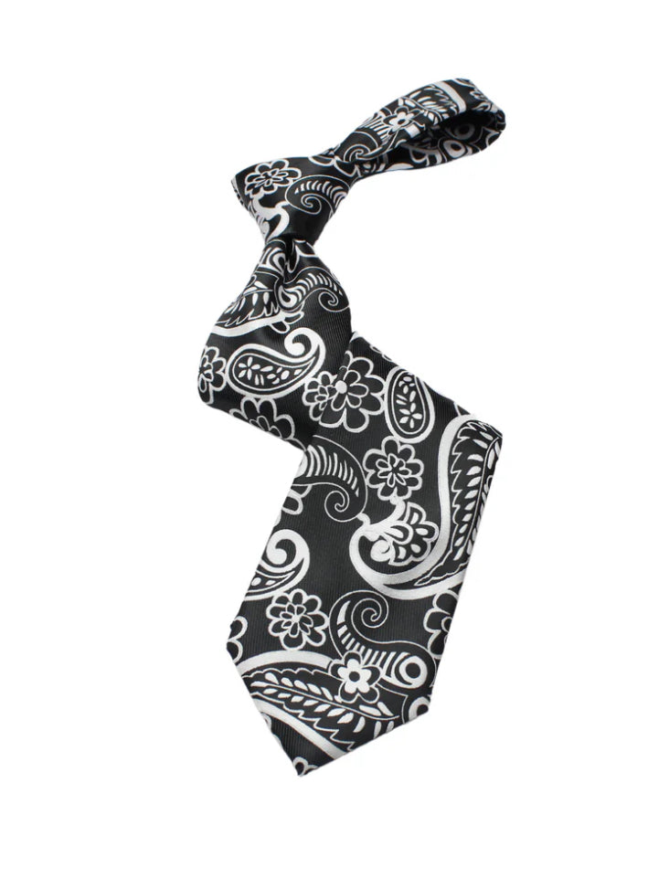 MIB Black and White Paisley #4 Tie