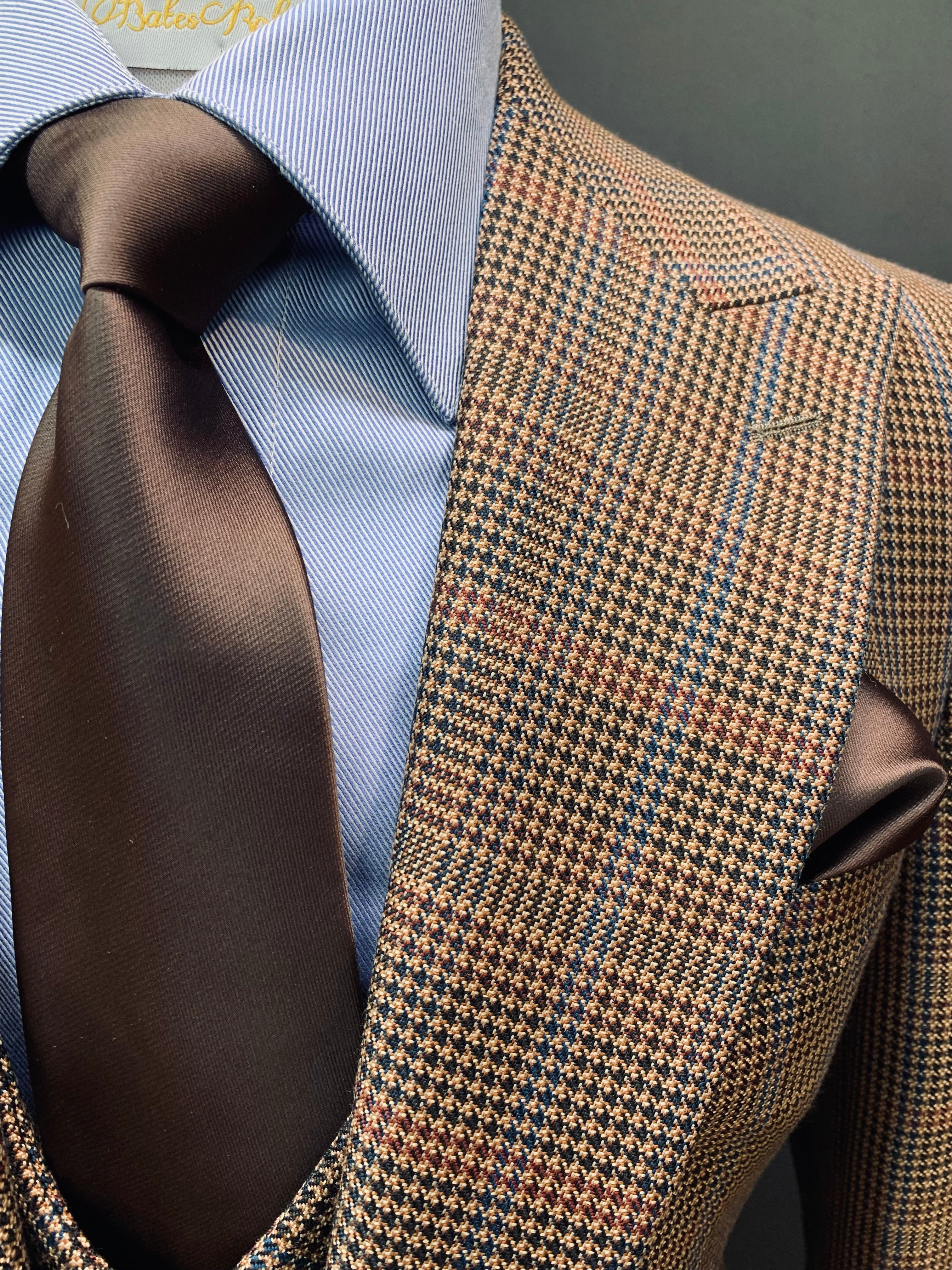 Canuti 3pc Modern Fit Brown Multicolored GlenPlaid